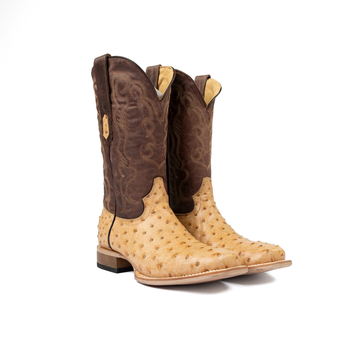 Men's Cowtown Tan Ostrich Print Boots Q6077