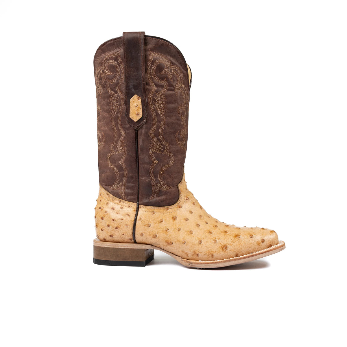 Men's Cowtown Tan Ostrich Print Boots Q6077