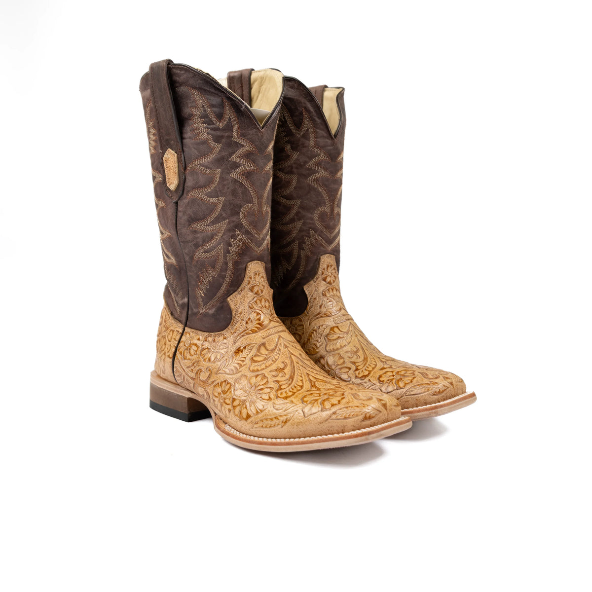Men's Cowtown Tooled Print Cowhide Boots Q6152