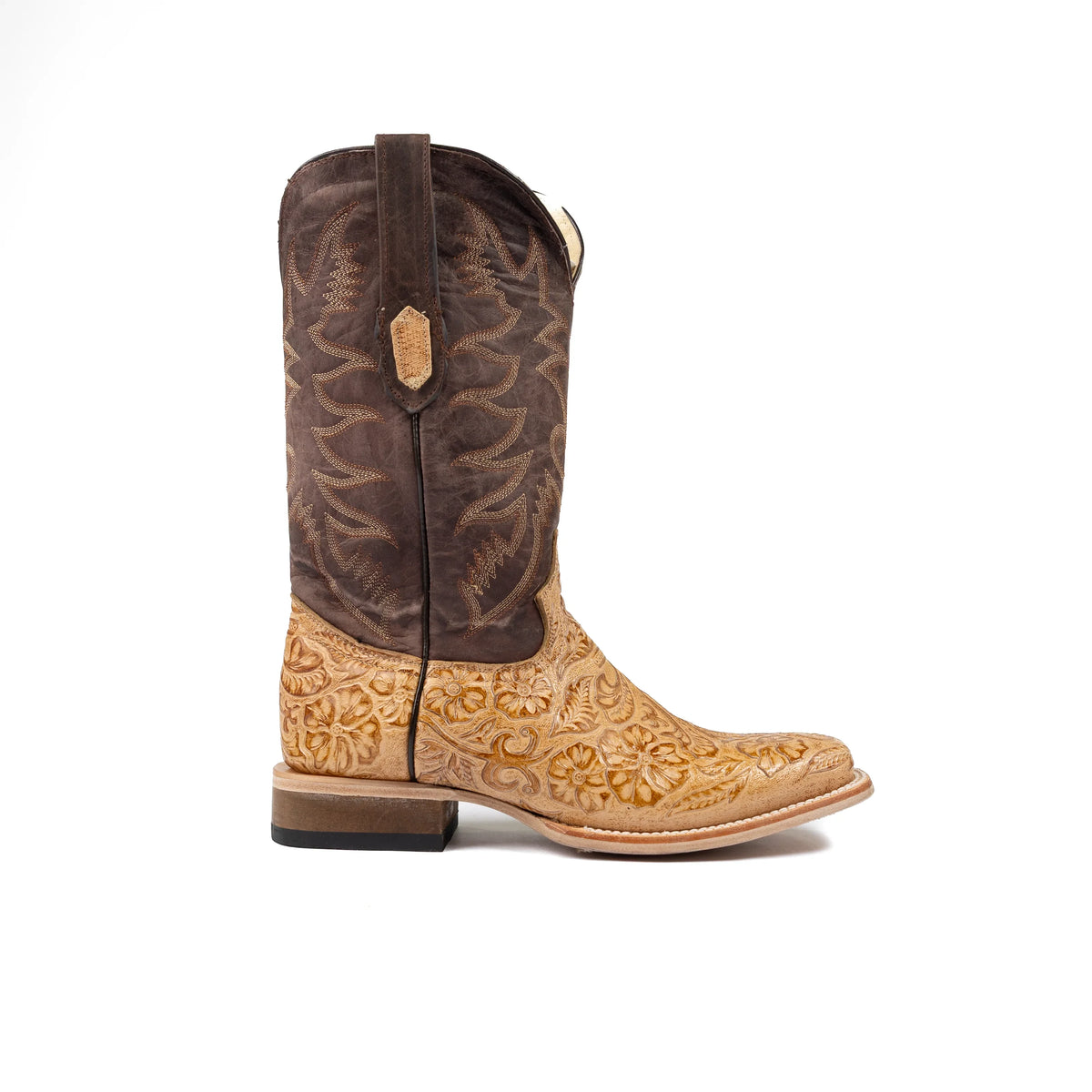 Men's Cowtown Tooled Print Cowhide Boots Q6152