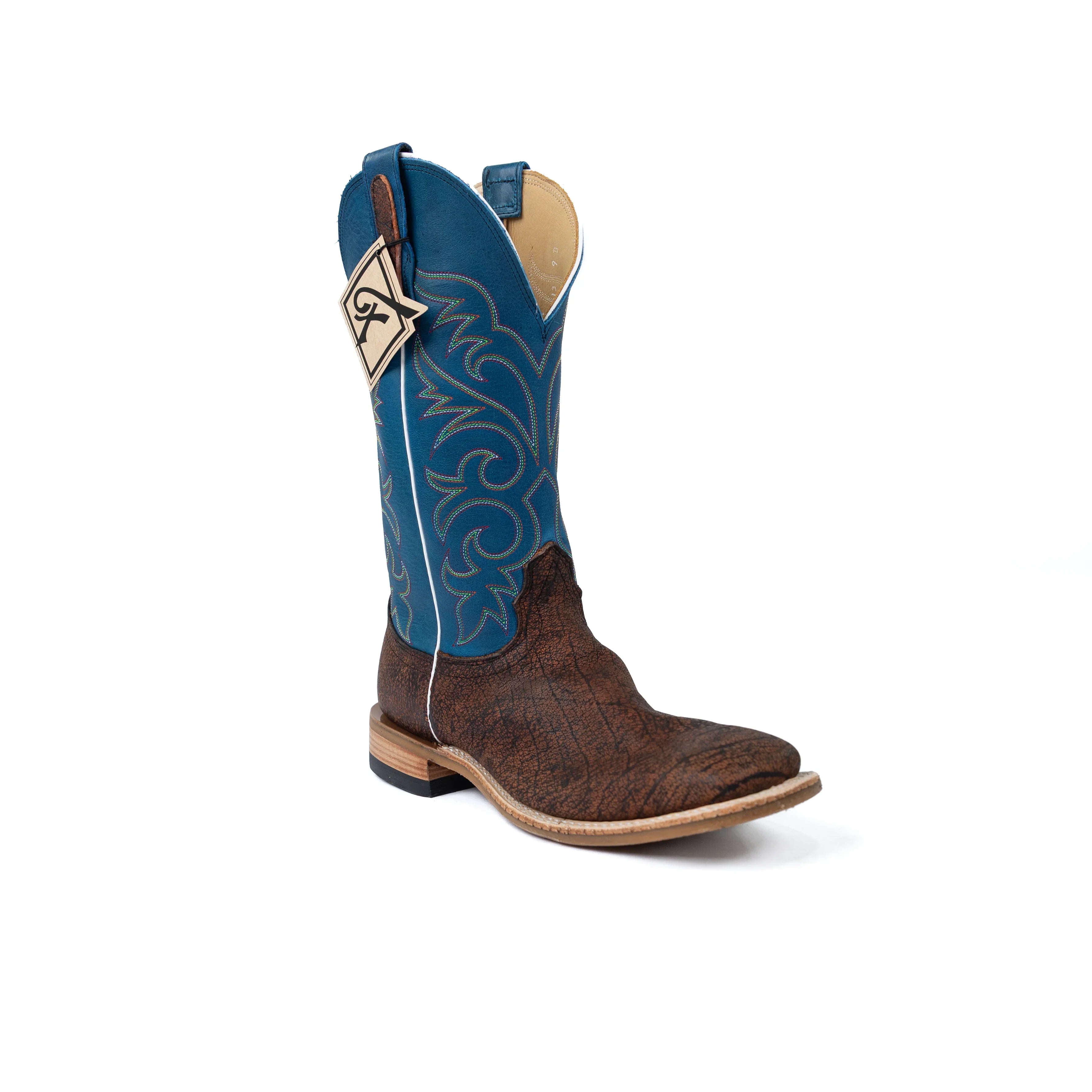 Men's Fenoglio Cognac Cape Buffalo Square Toe Boots FB34392419