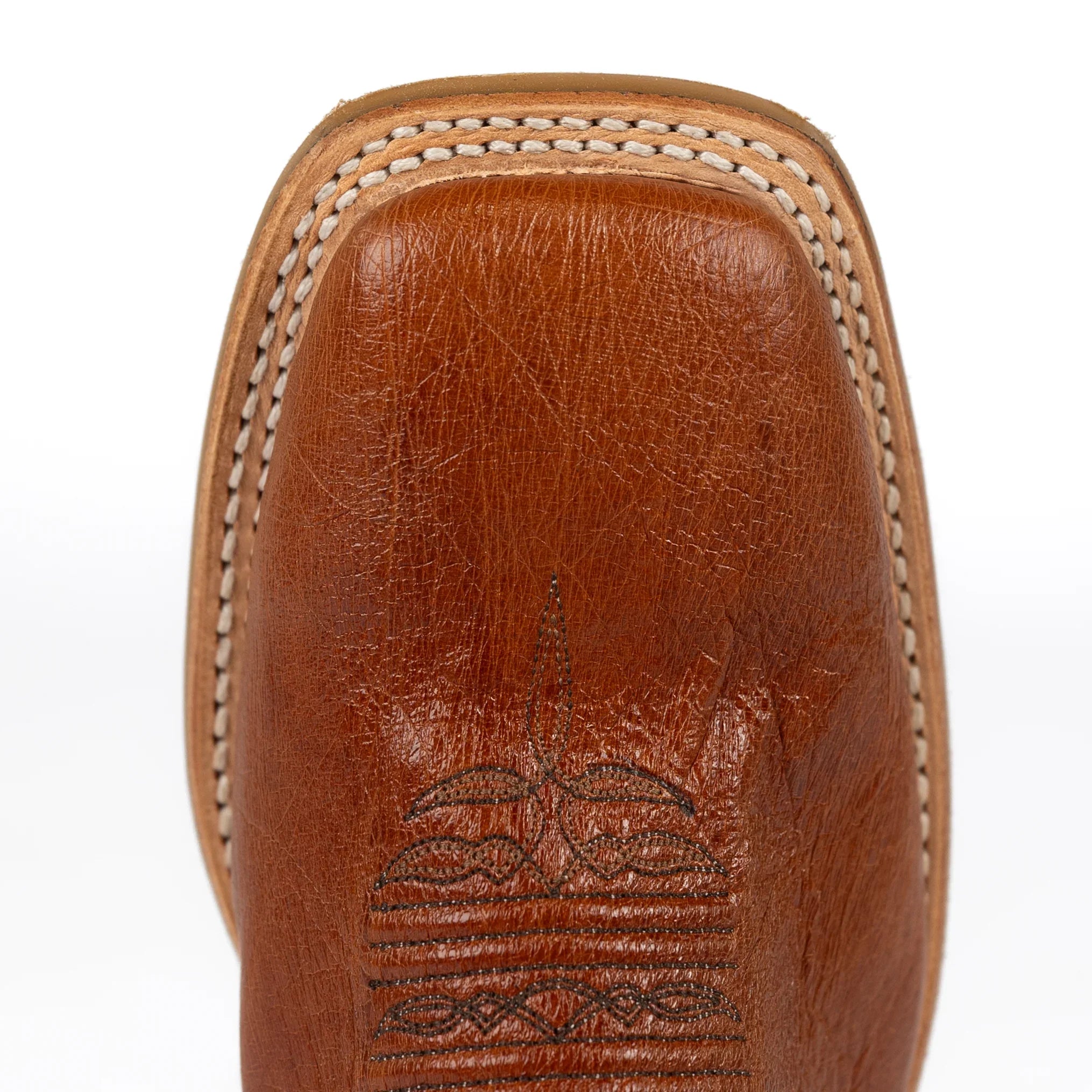 Men's Fenoglio Cognac Smooth Ostrich Square Toe Boot FB00101984