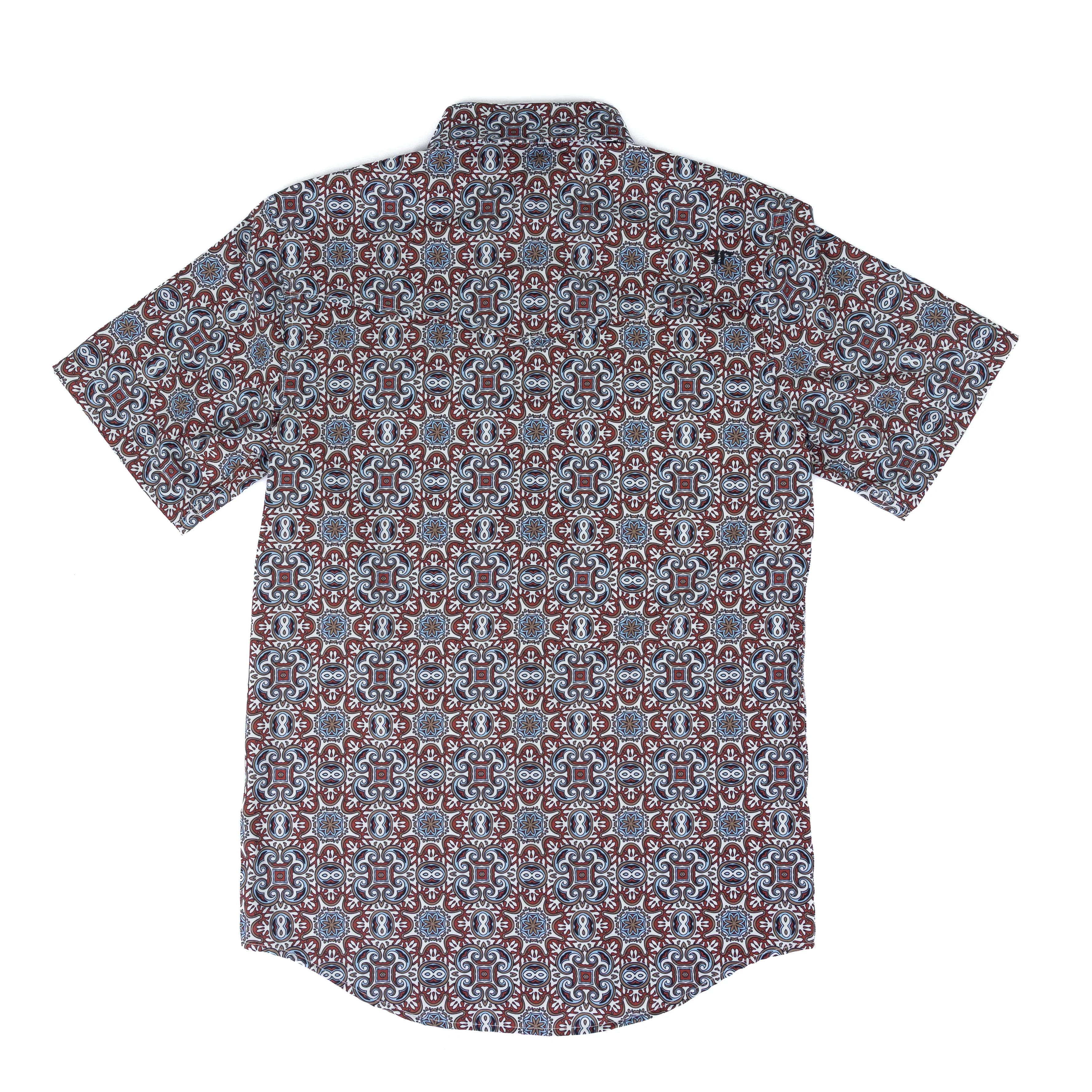 Men's Ferrell Bennett Brown Short Sleeve Snap Shirt FPS1026011