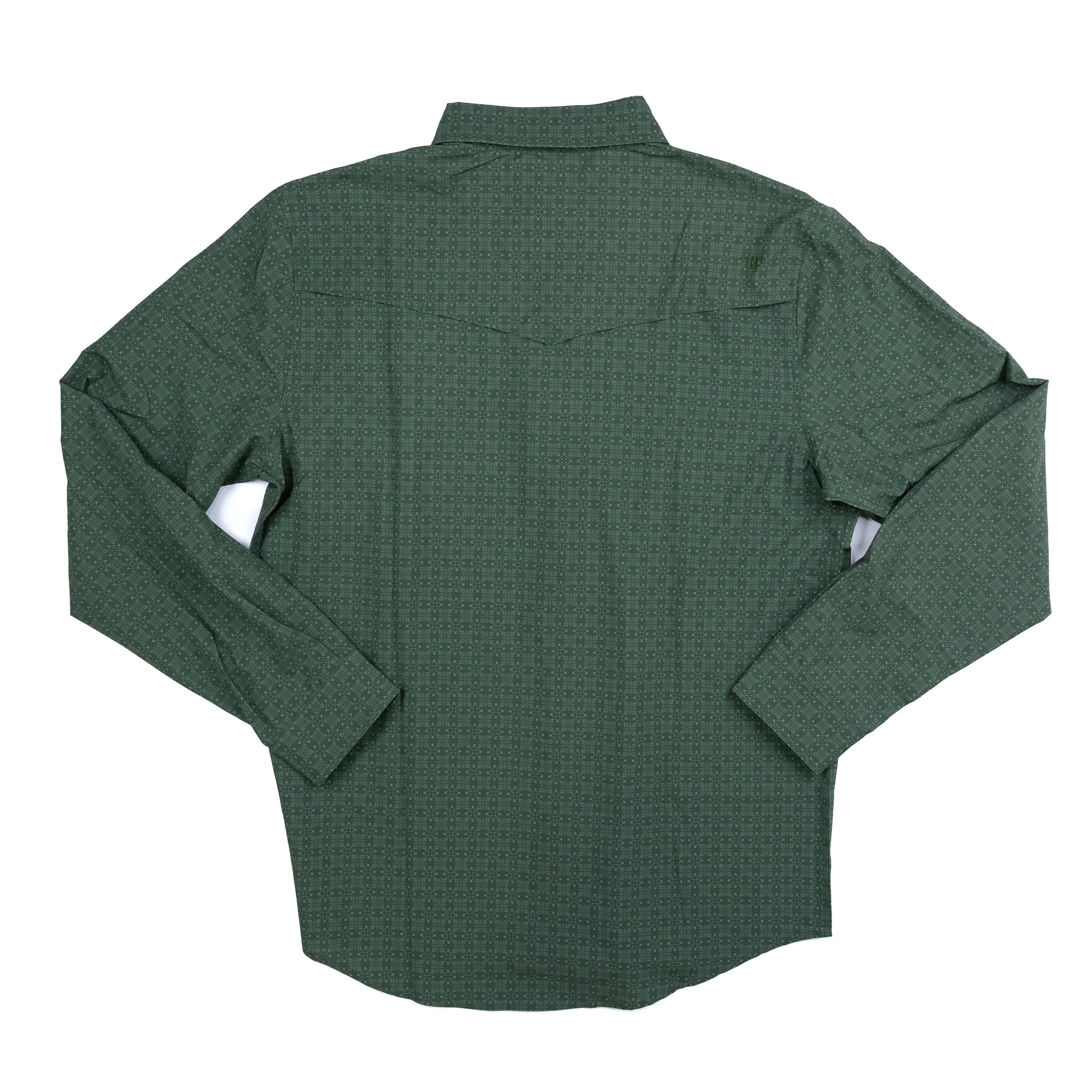 Men's Ferrell Collin in Green Long Sleeve Snap Shirt FPL1002597