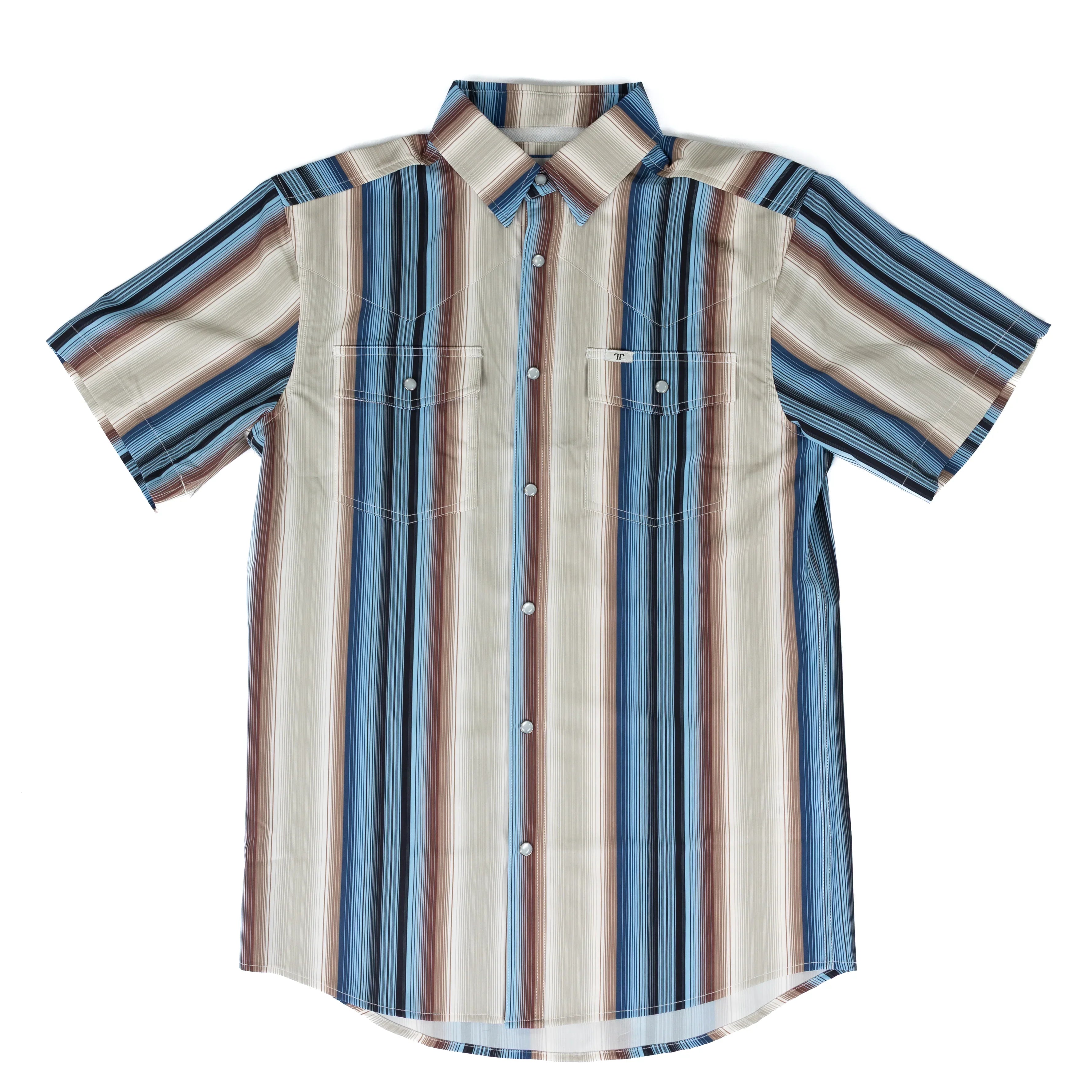 Men's Ferrell Short Sleeve Cream Snap Shirt FPS1026037