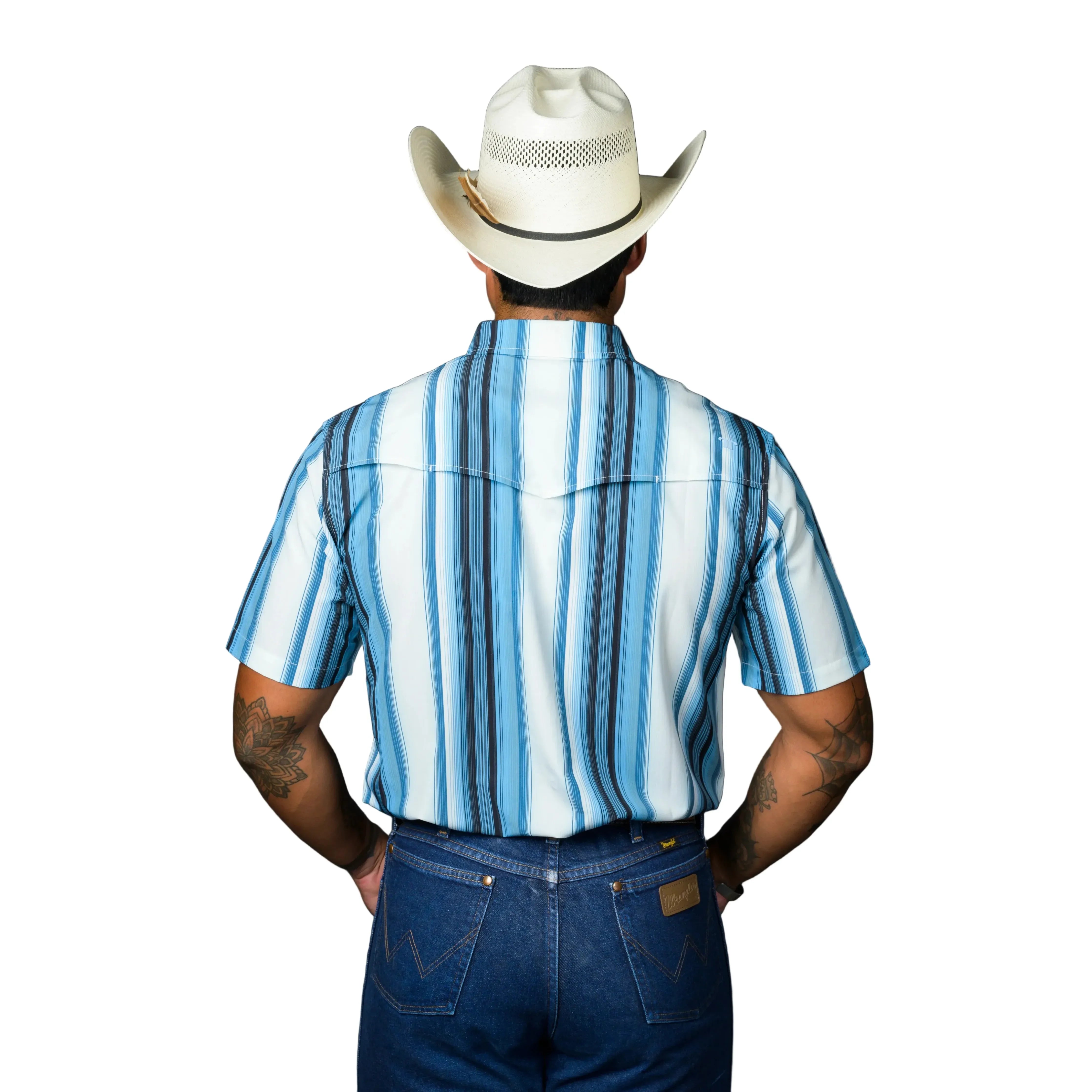Men's Ferrell Short Sleeve "The Harrison" In Blue Snap Shirt FPS1026038