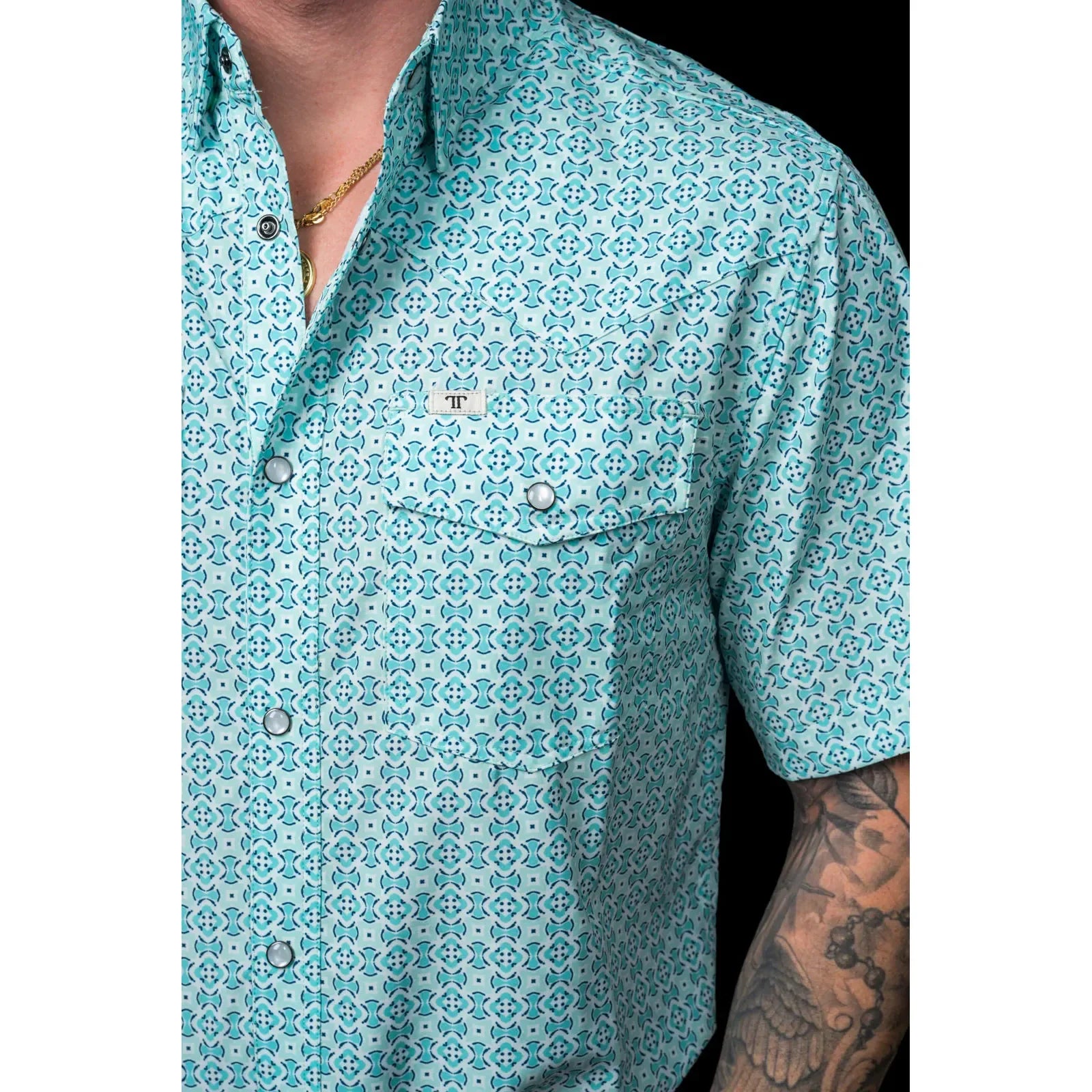 Men's Ferrell Short Sleeve The Pierce Pearl Snap Shirt FPS1026112