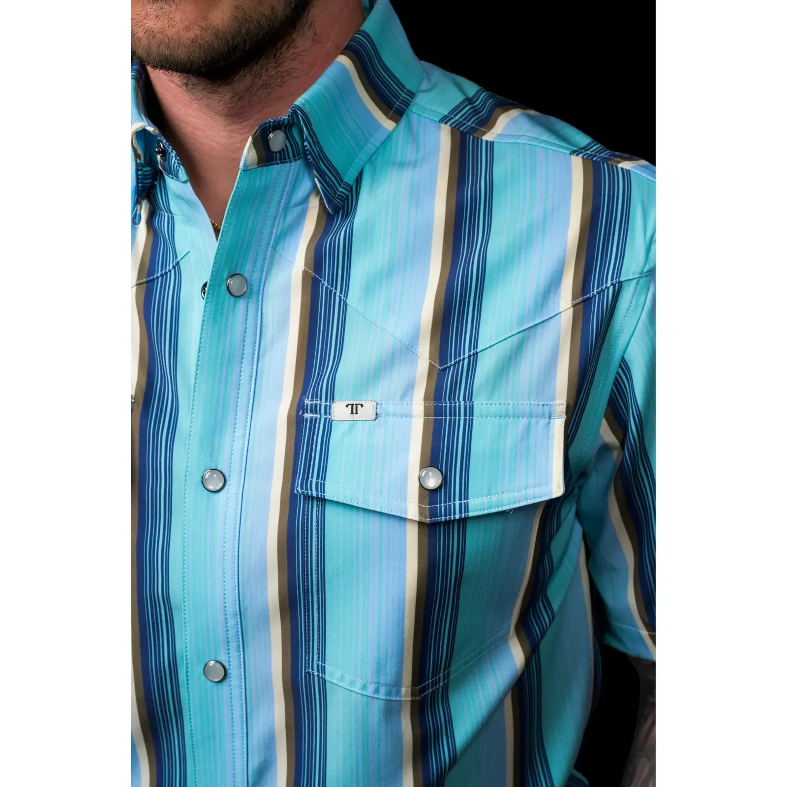 Men's Ferrell Short Sleeve "The Tristan" in Blue Snap Shirt FPS1026051