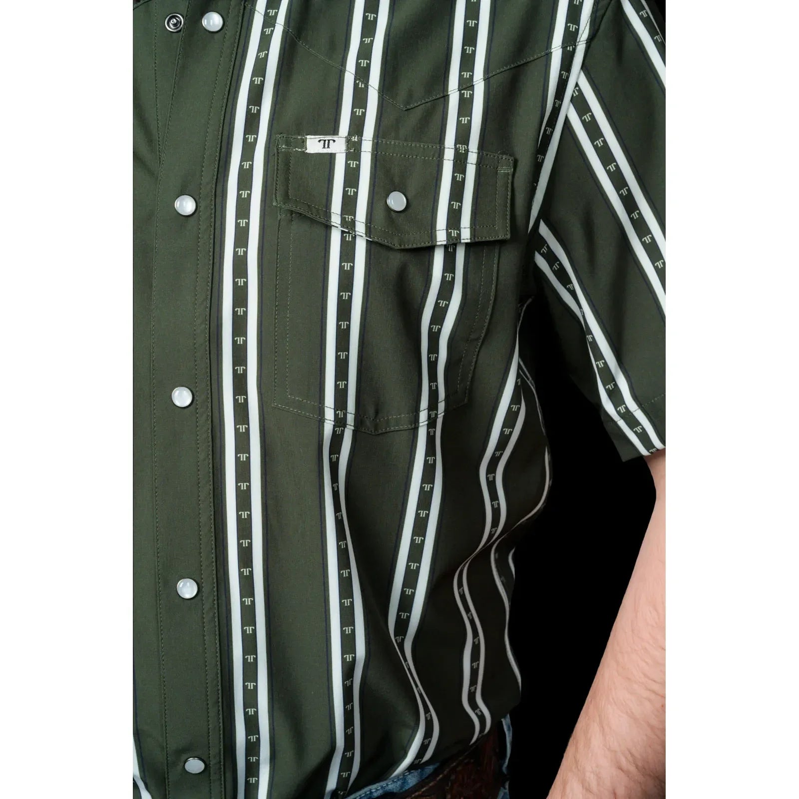 Men's Ferrell Short Sleeve "The Tucker" In Green Snap Shirt FPS1026008