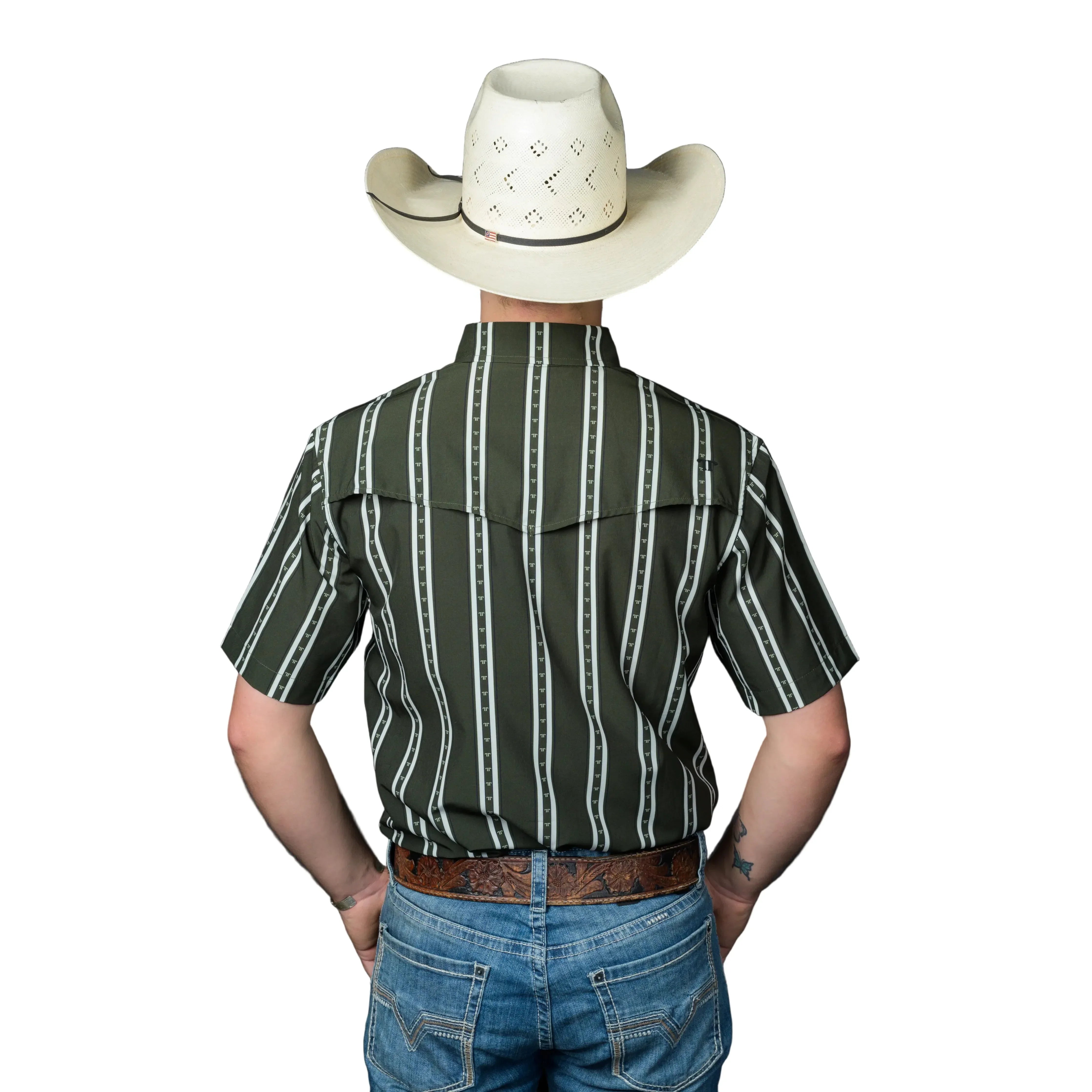 Men's Ferrell Short Sleeve "The Tucker" In Green Snap Shirt FPS1026008