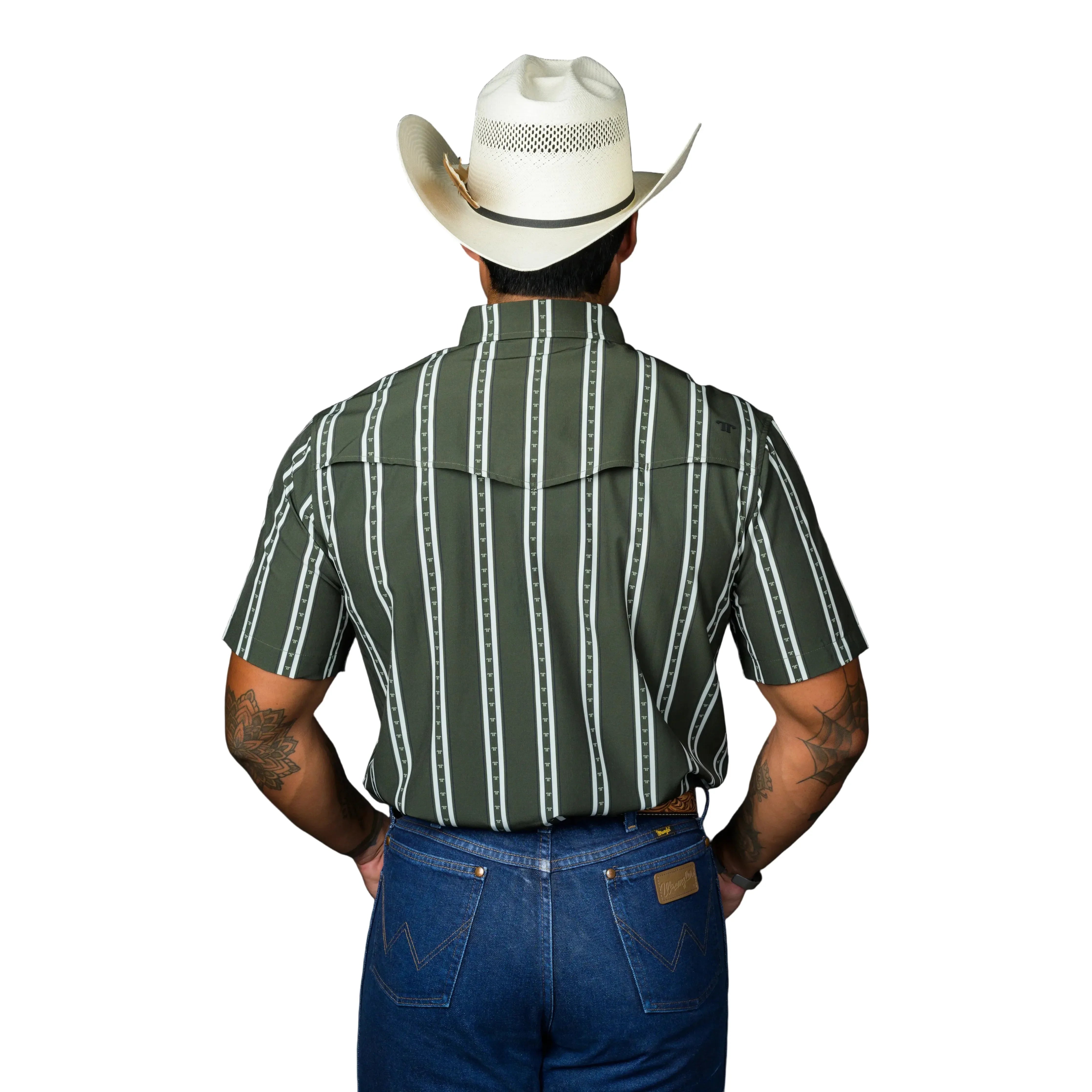 Men's Ferrell Short Sleeve "The Tucker" In Green Snap Shirt FPS1026008