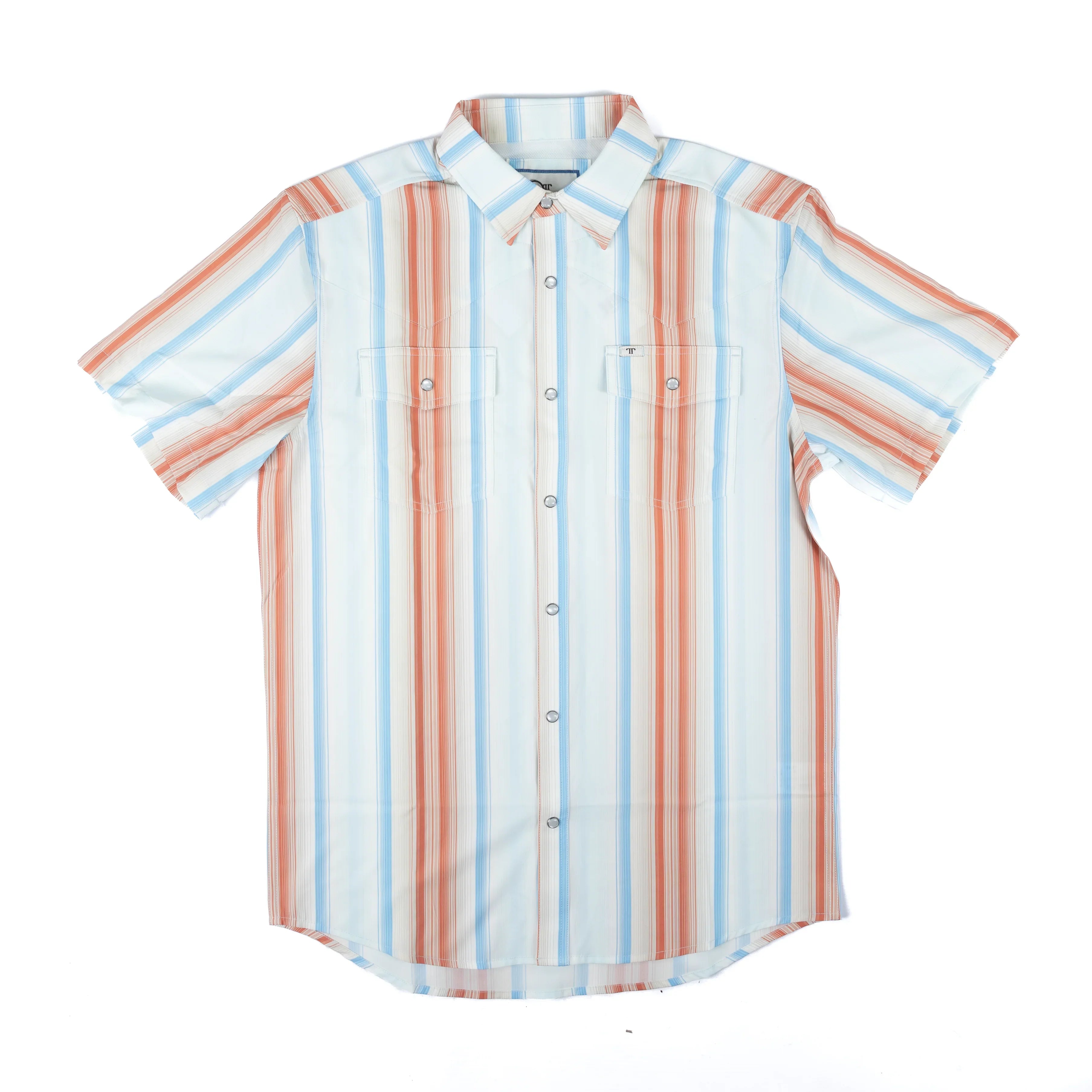 Men's Ferrell "The Harrison" In Salmon Short Sleeve Snap Shirt FPS1026039