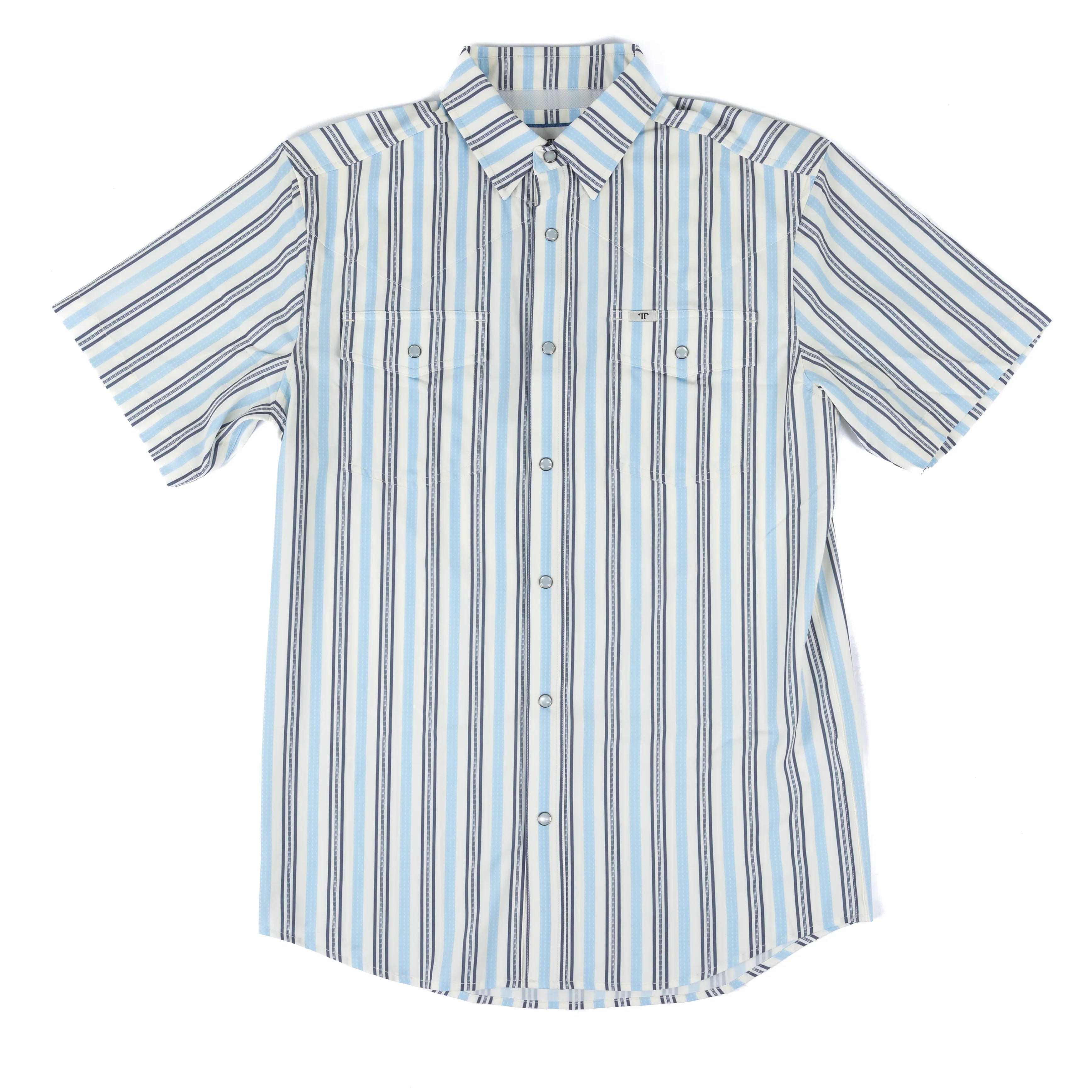 Men's Ferrell "The Jake" In Blue Short Sleeve Snap Shirt FPS1026056