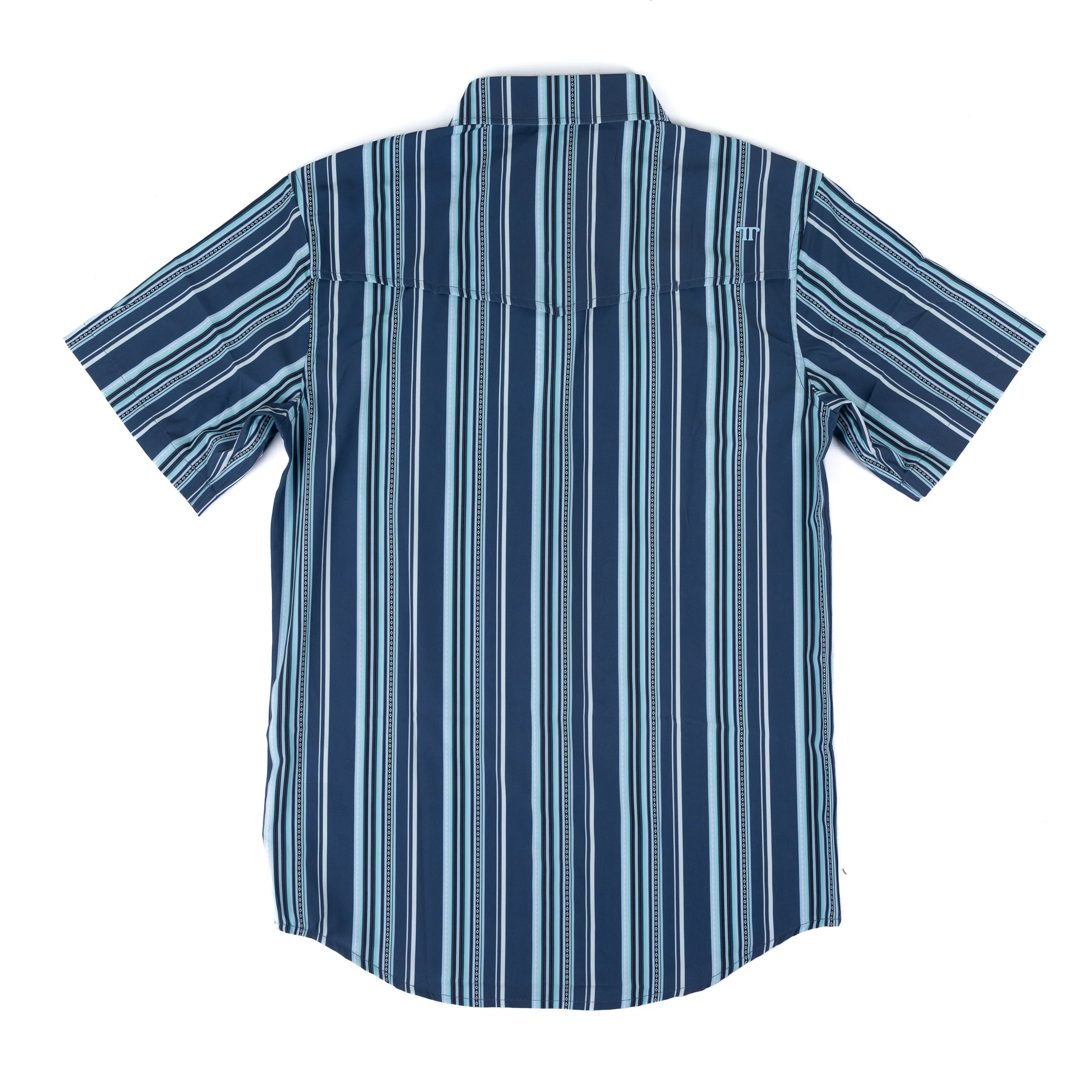 Men's Ferrell "The James" In Blue Short Sleeve Snap Shirt FPS1026040
