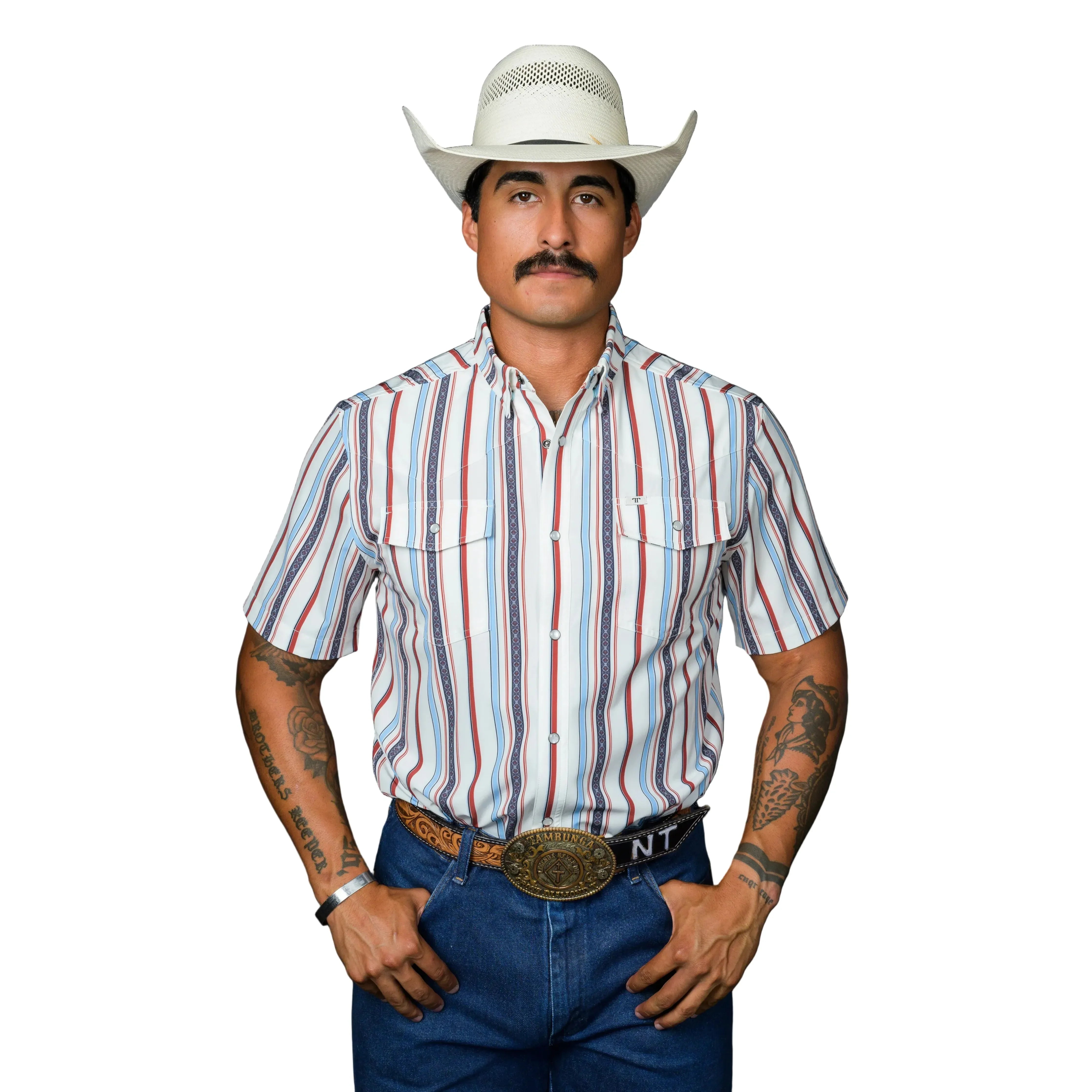 Men's Ferrell White Short Sleeve Snap "The Brooks" Shirt FPS1026002