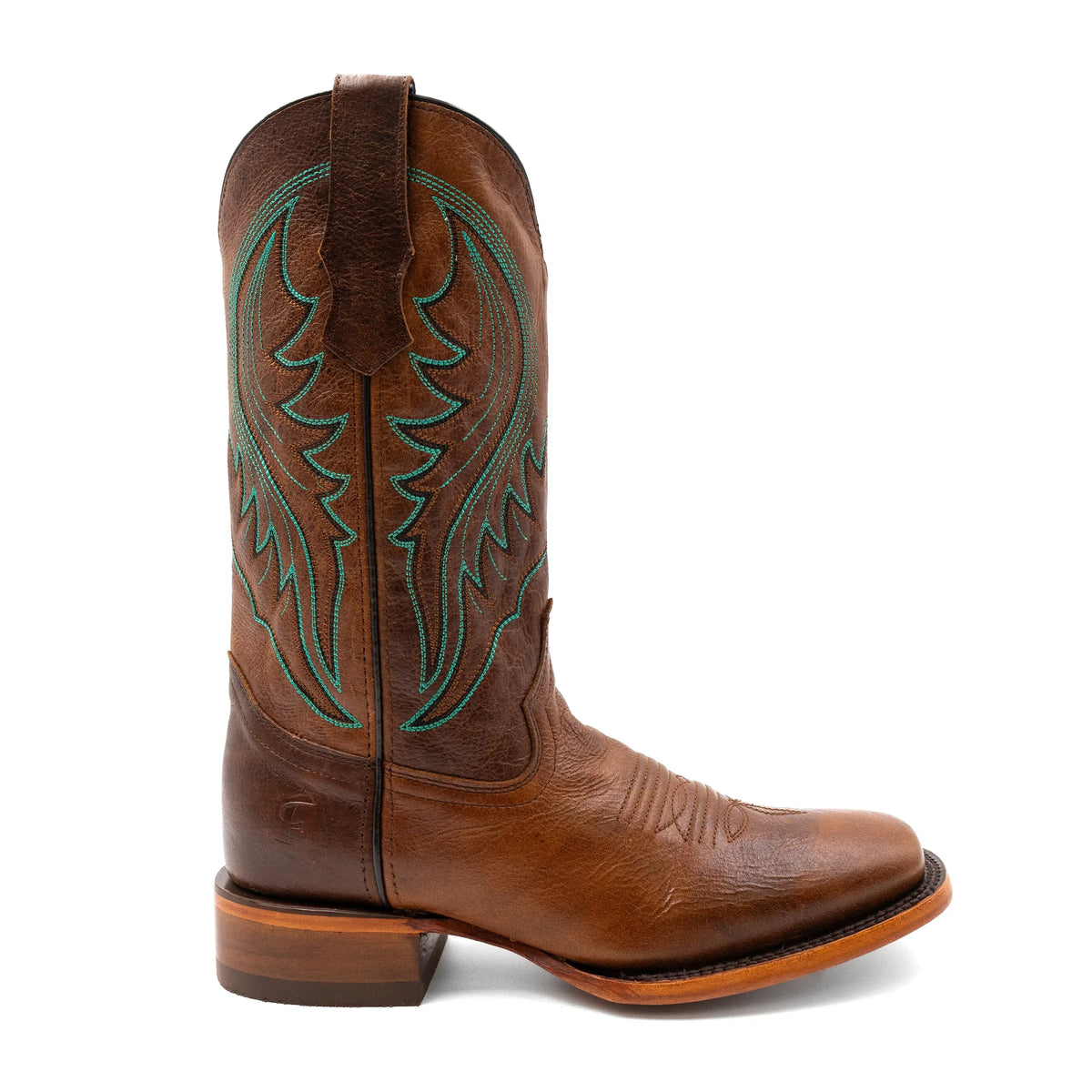 Men's Ferrini Beau Brown with Teal Stitching Western Boots 1459329