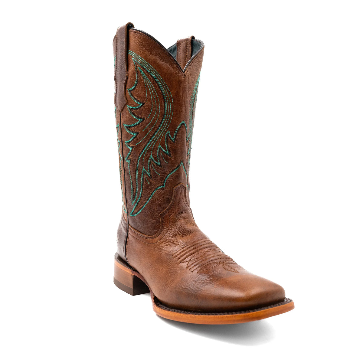 Men's Ferrini Beau Brown with Teal Stitching Western Boots 1459329