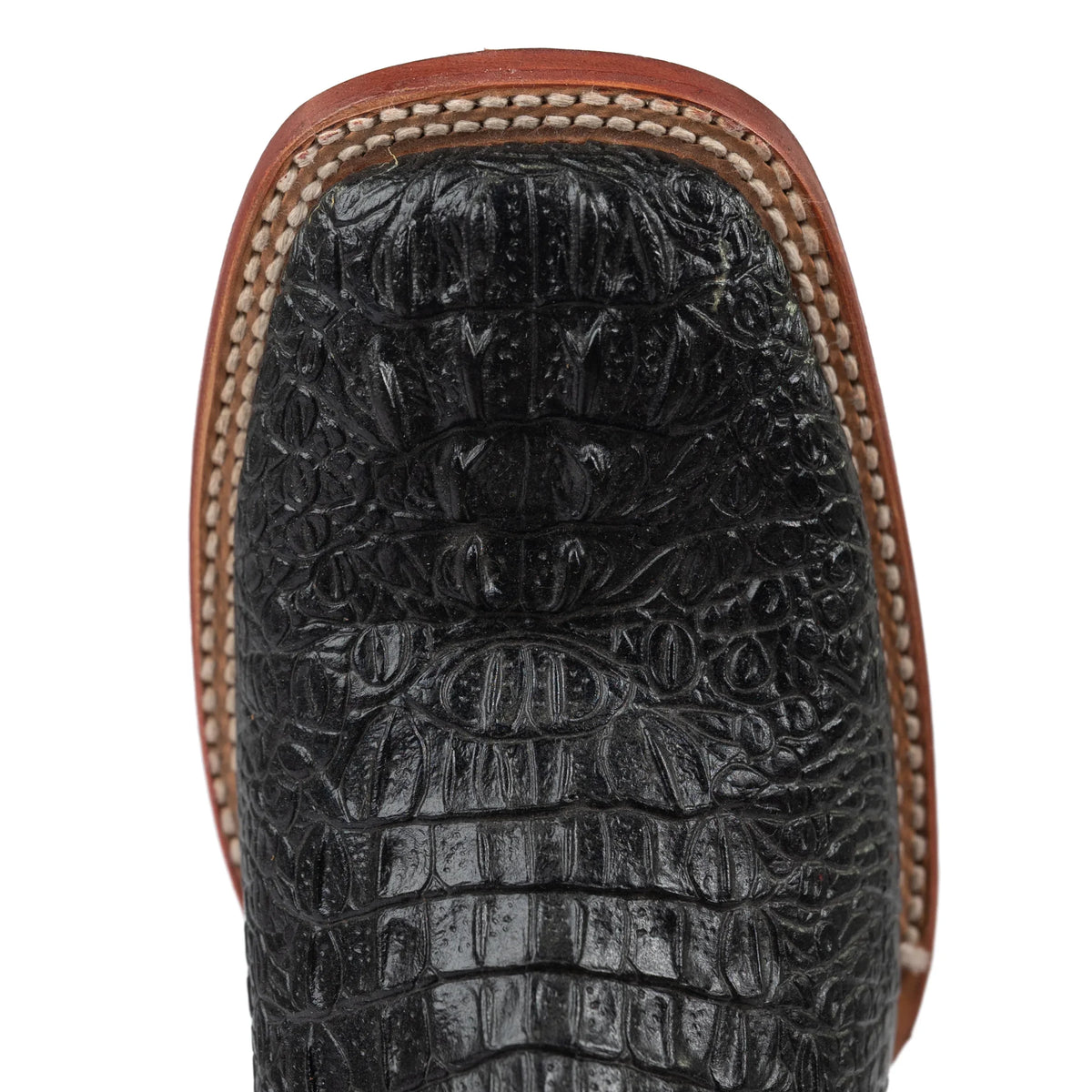 Men's Ferrini Black Caiman Print Square Toe Boots 4039304