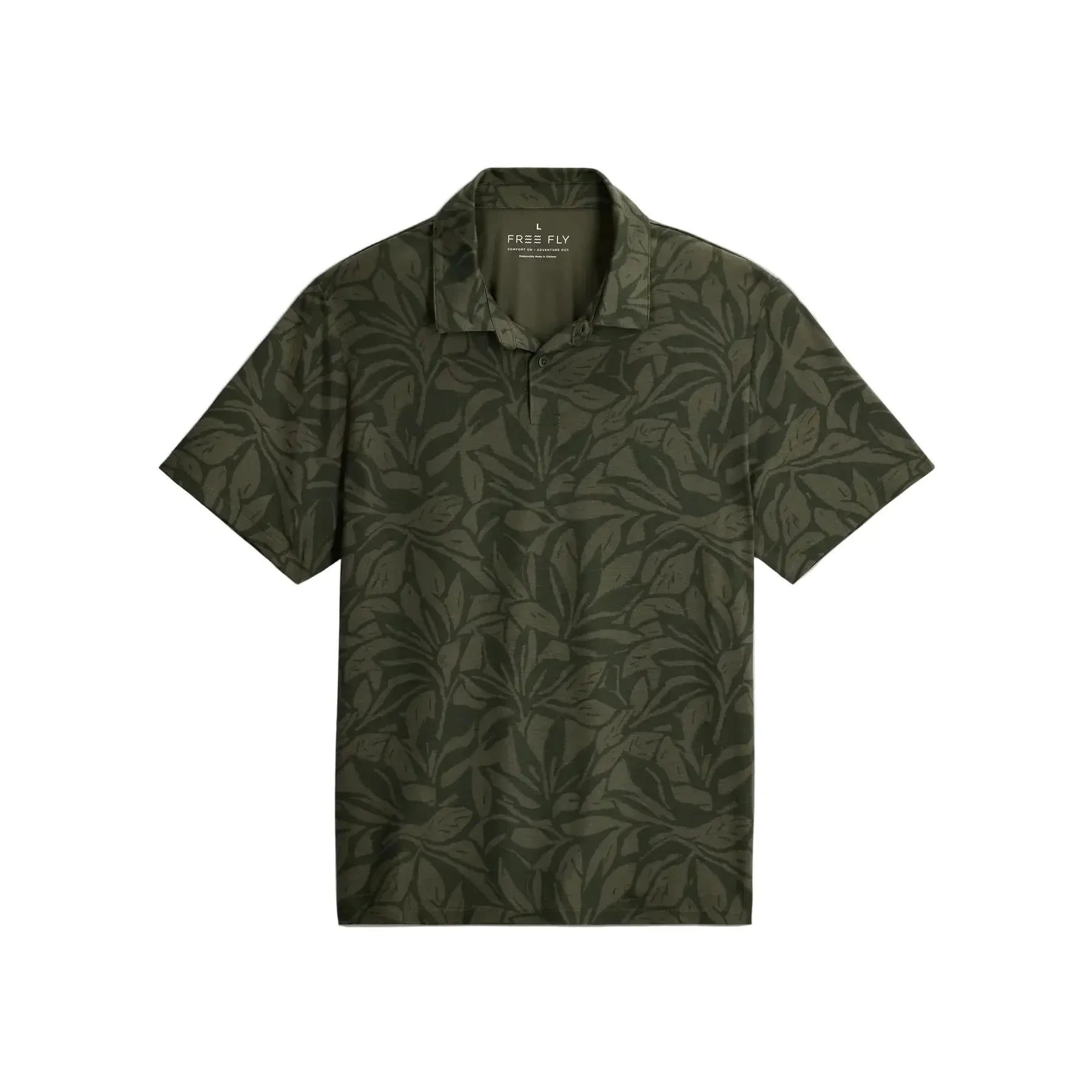 Men's Free Fly Canopy Print Dark Forest Elevate Polo MELVPOL-754