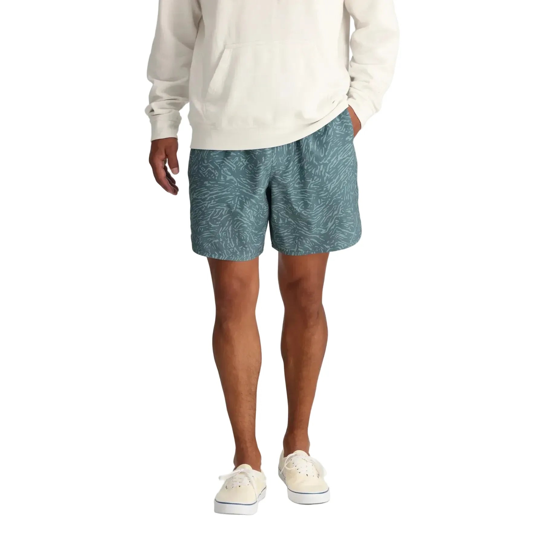 Men's Free Fly Tidal Flow Print Stormy Sea Reverb Shorts- 7