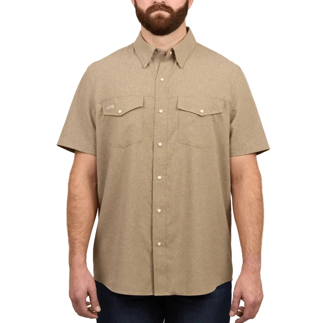 Men's Game Guard Short Sleeve Bark Stockyard Shirt 1060:HBRK