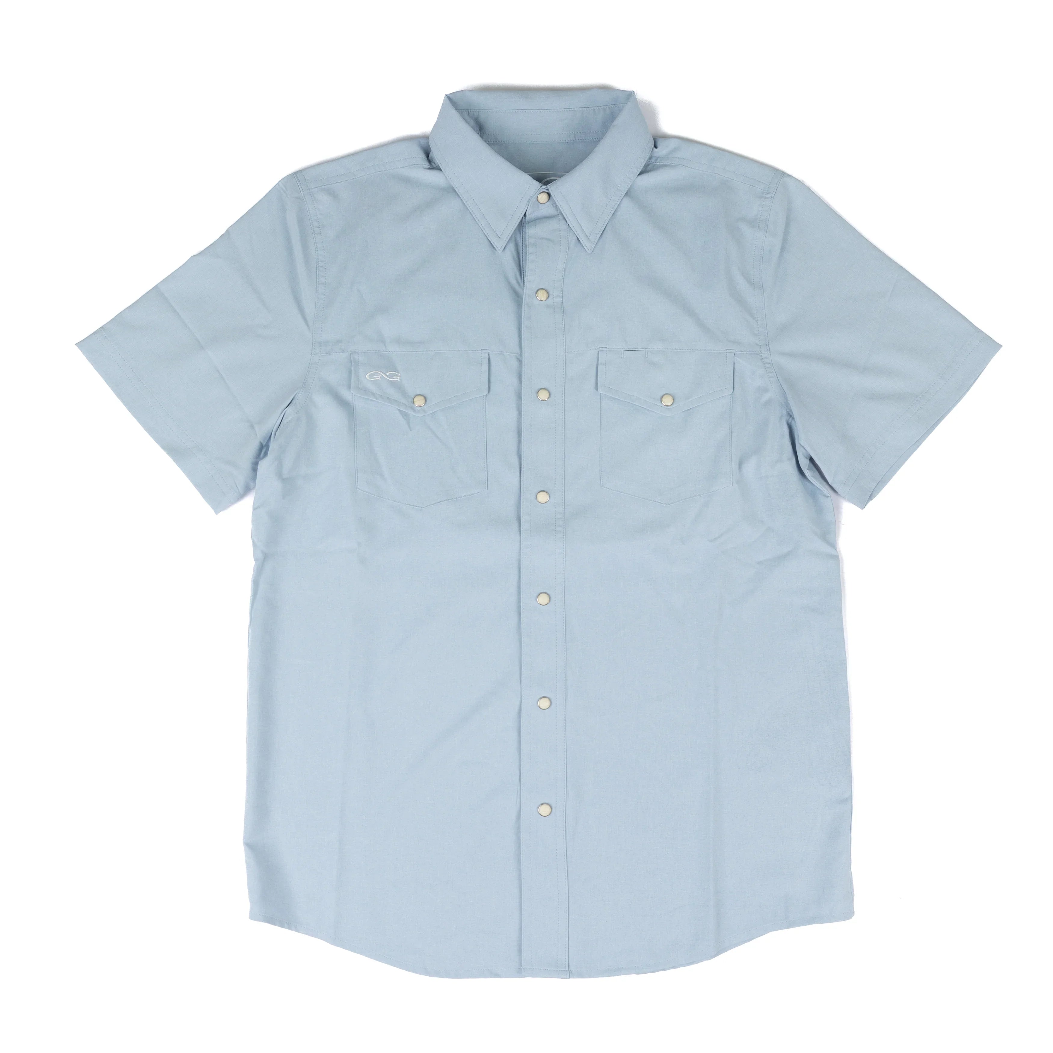 Men's Game Guard Short Sleeve Coastal Blue Stockyard Shirt 1060:HCST