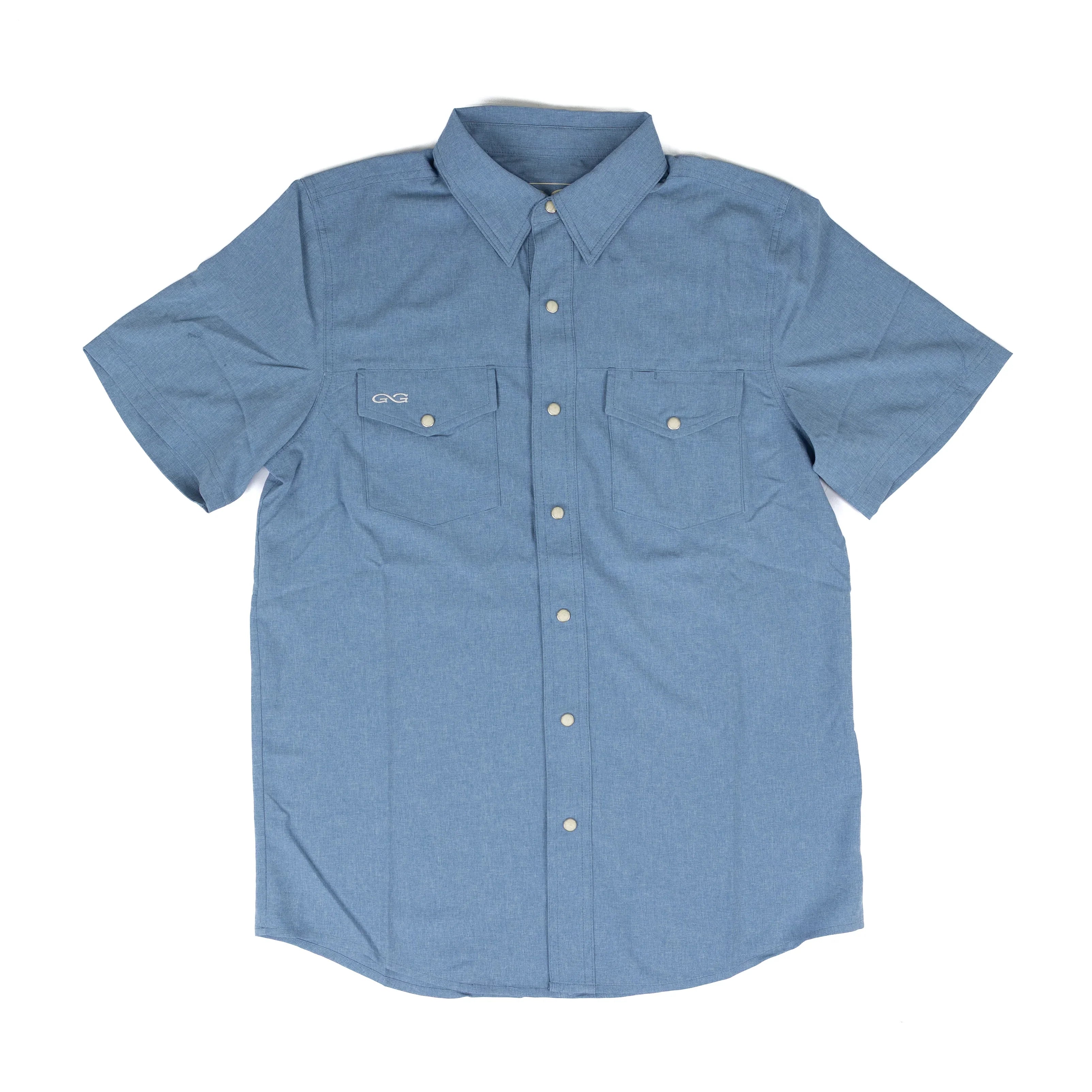 Men's Game Guard Short Sleeve Off-road Blue Stockyard Shirt 1060:HOFB