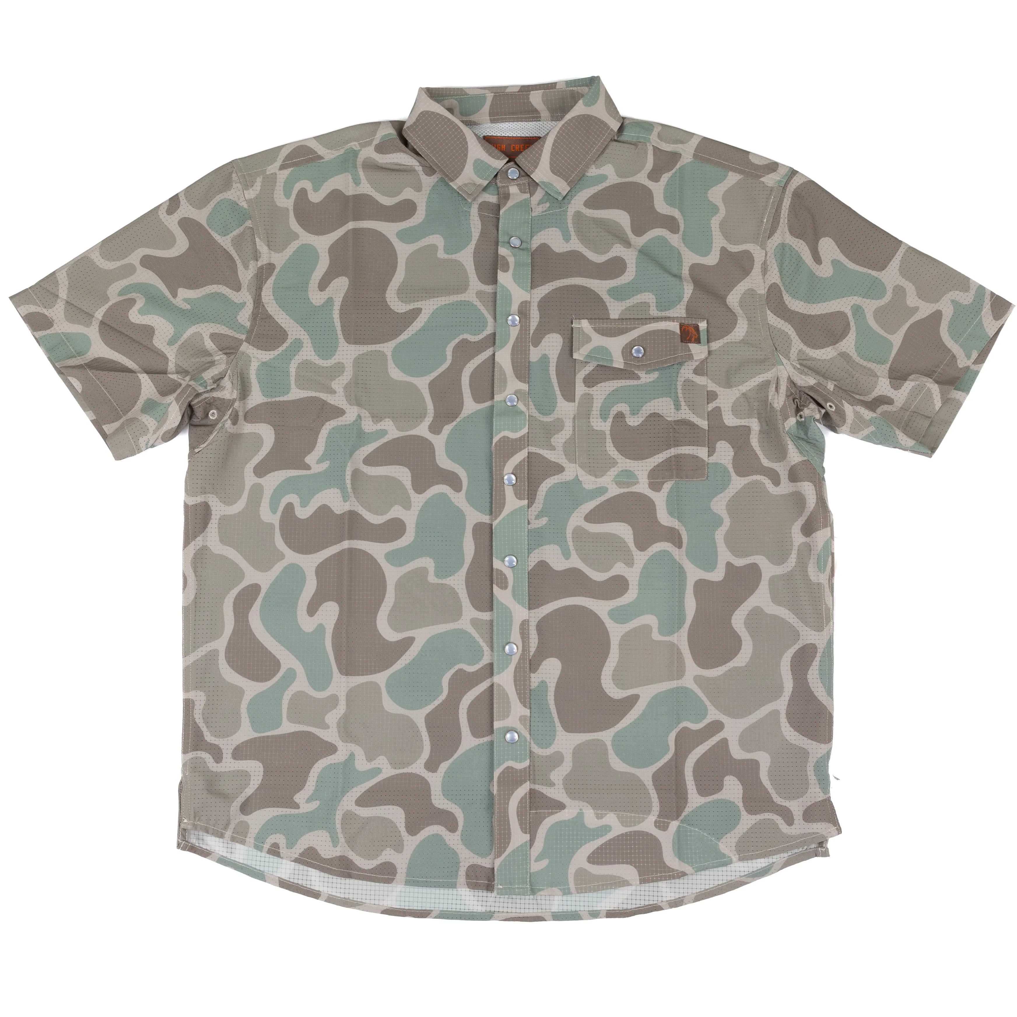 Men's High Creek Short Sleeve The Cole Camo Button Up Shirt