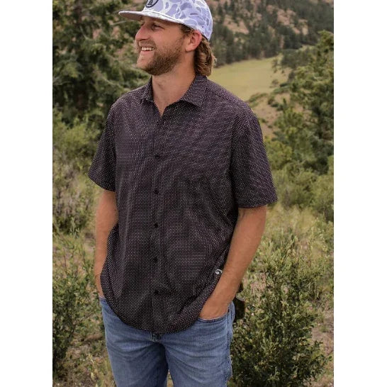 Men's High Creek The Burk Black Short Sleeve Button Up