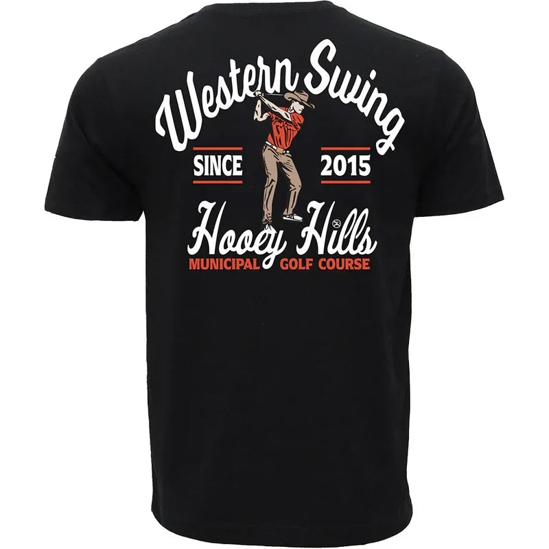 Men's Hooey "Cowboy Swing" Black Cowboy Golf T-shirt GT2604BK