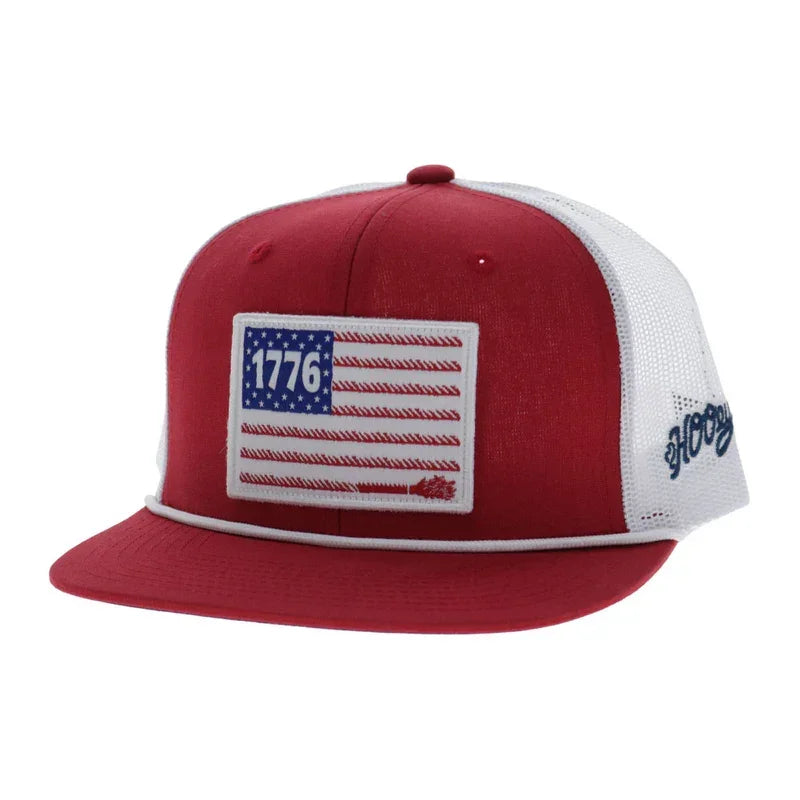Men's Hooey "Liberty Roper" Red/White with 1776 Flag Patch2655T-RDWH