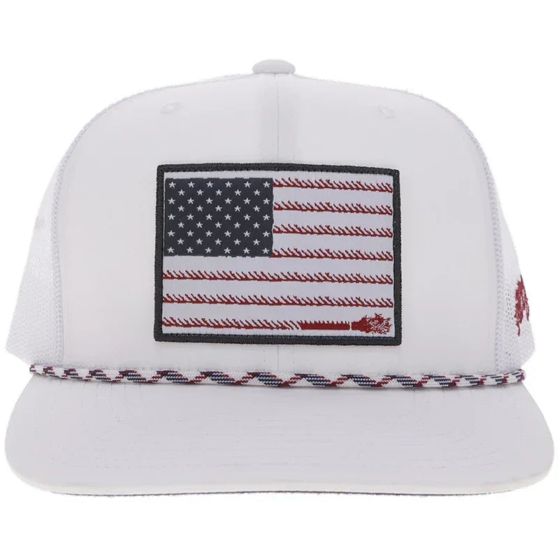 Men's Hooey "Liberty Roper" White with Flag Patch 2610T-WH