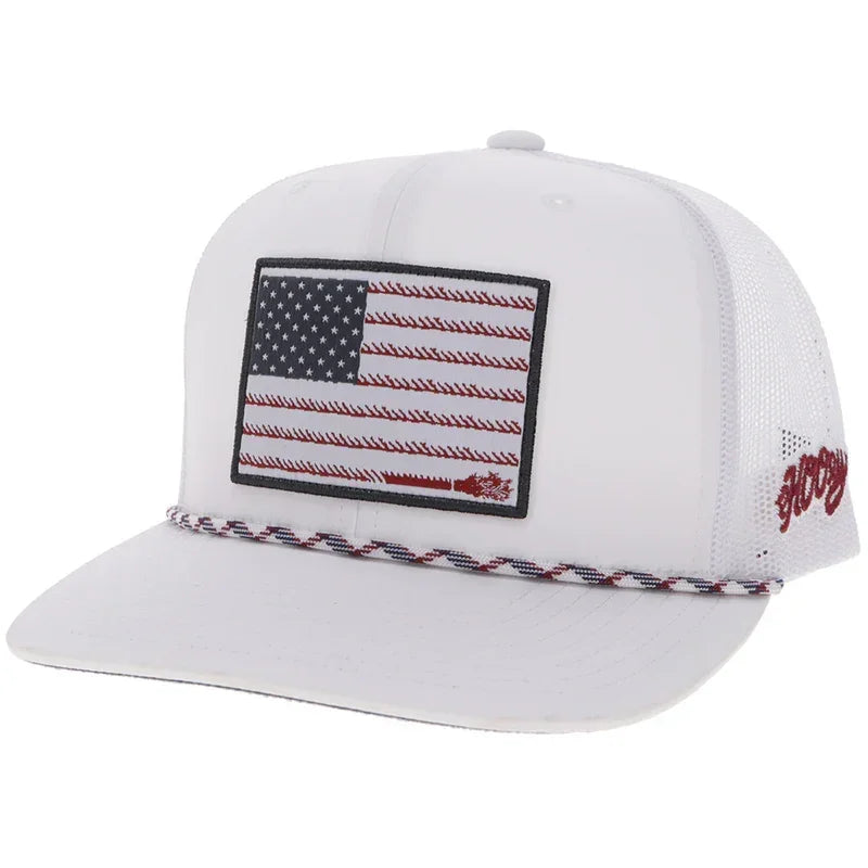 Men's Hooey "Liberty Roper" White with Flag Patch 2610T-WH