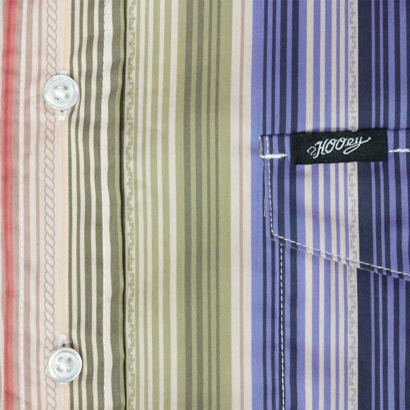 Men's Hooey "Maverick" Short Sleeve Button Up Multicolor Striped Shirt HT2624TNST