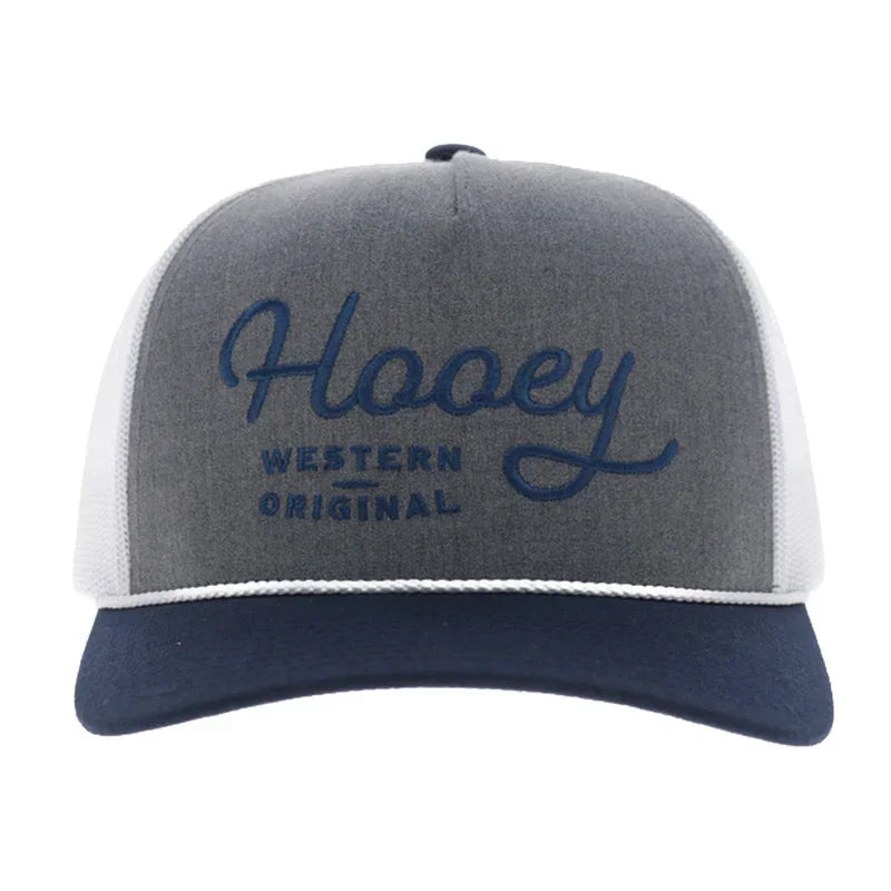 Men's Hooey "OG" Hat Charcoal/White with Navy Stitching 2660T-CHWH