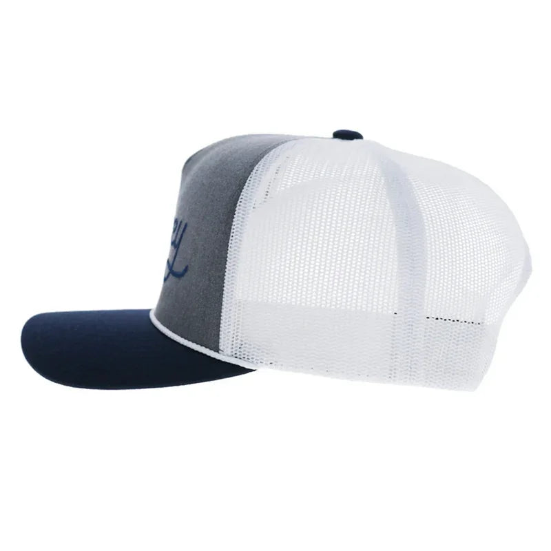 Men's Hooey "OG" Hat Charcoal/White with Navy Stitching 2660T-CHWH