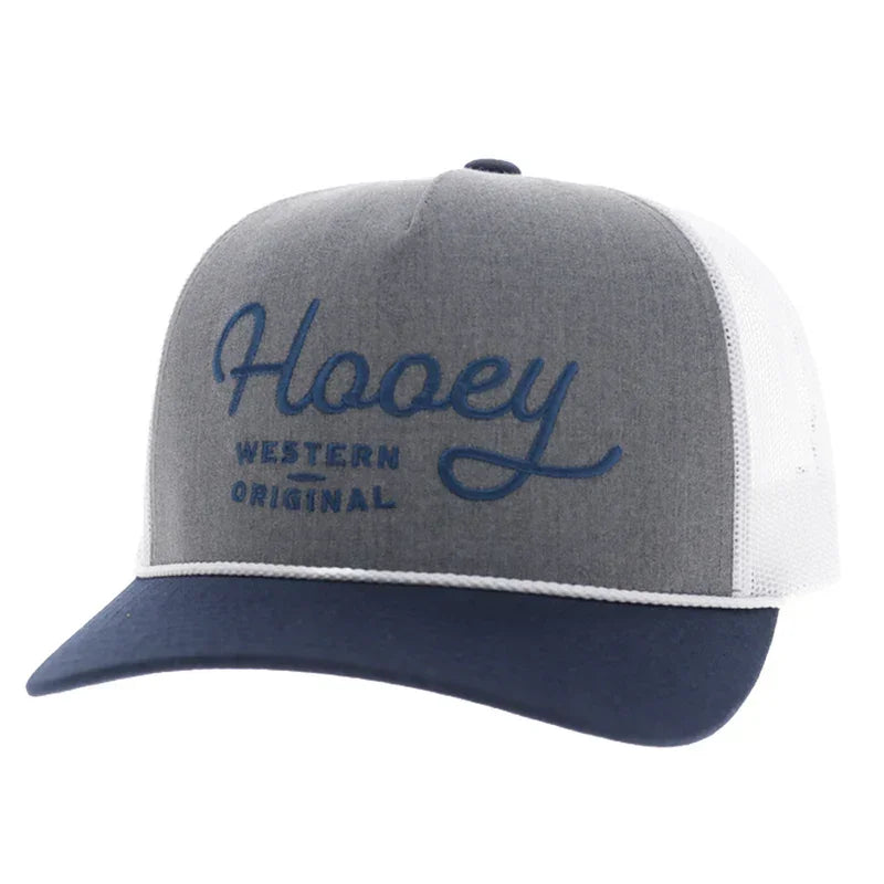 Men's Hooey "OG" Hat Charcoal/White with Navy Stitching 2660T-CHWH