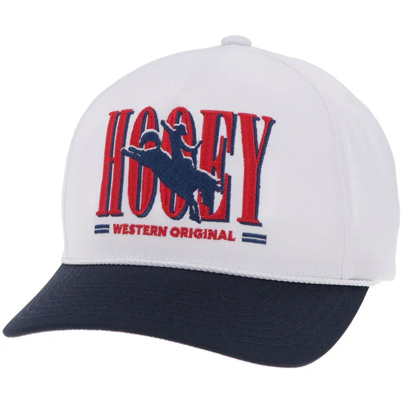 Men's Hooey "Wild Ride" Hat White/Navy and Red 2669T-WHNV