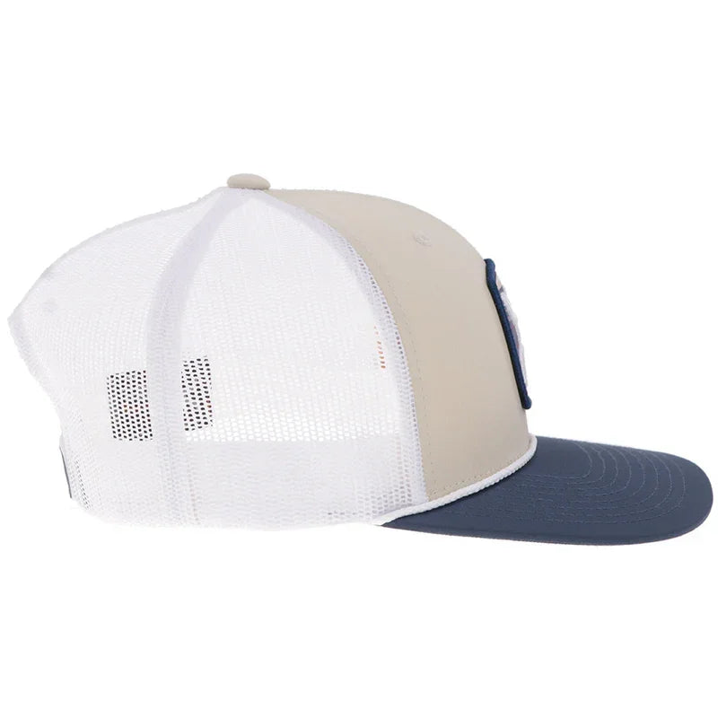 Men's Hooey "Zenith" Cap Tan/White with Multi-Color Patch 2624T-TNWH