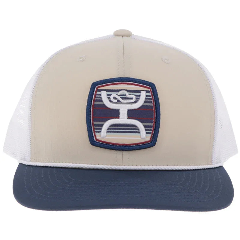 Men's Hooey "Zenith" Cap Tan/White with Multi-Color Patch 2624T-TNWH