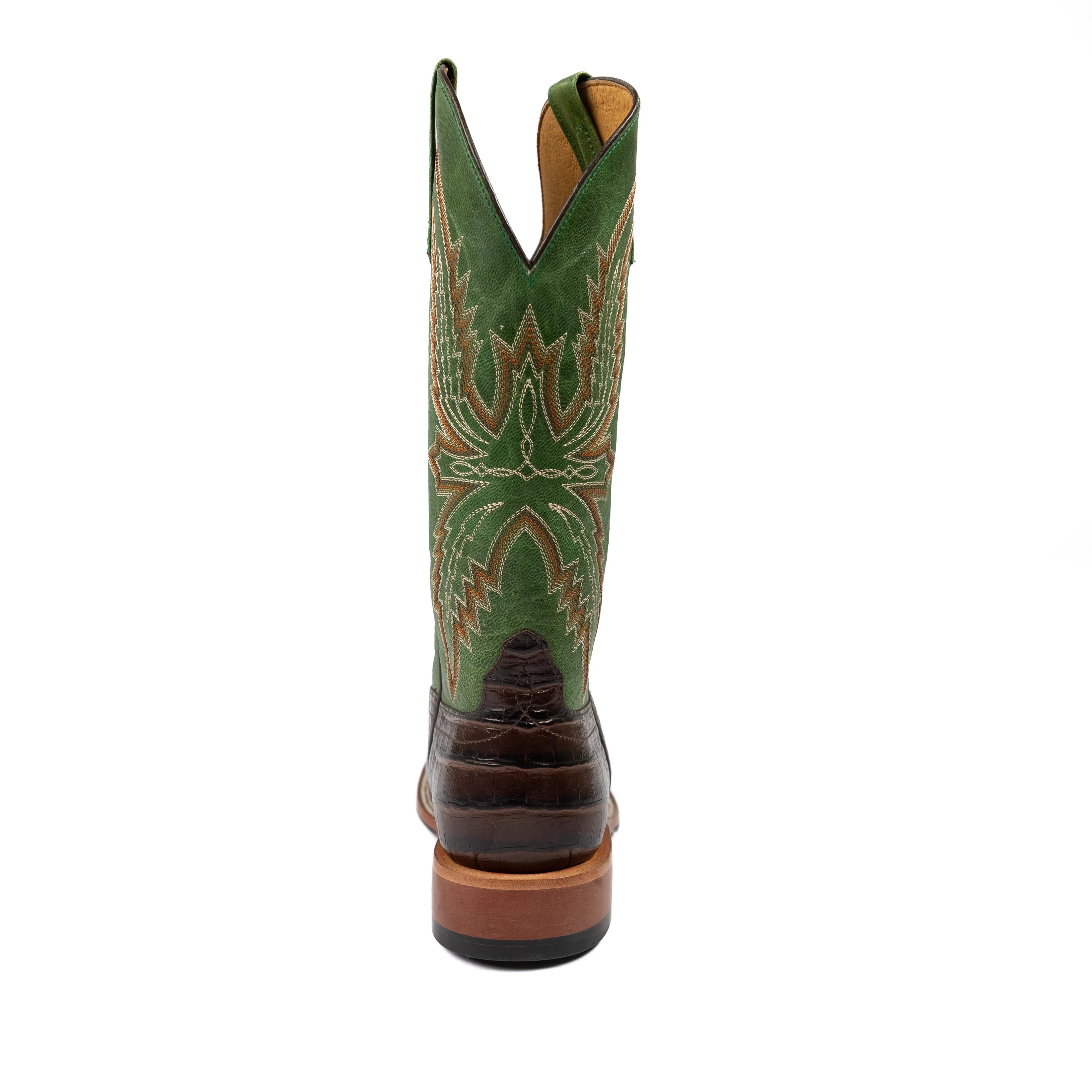 Men's Horse Power Chocolate Caiman Print with 13" Emerald Explosion Top HP1880