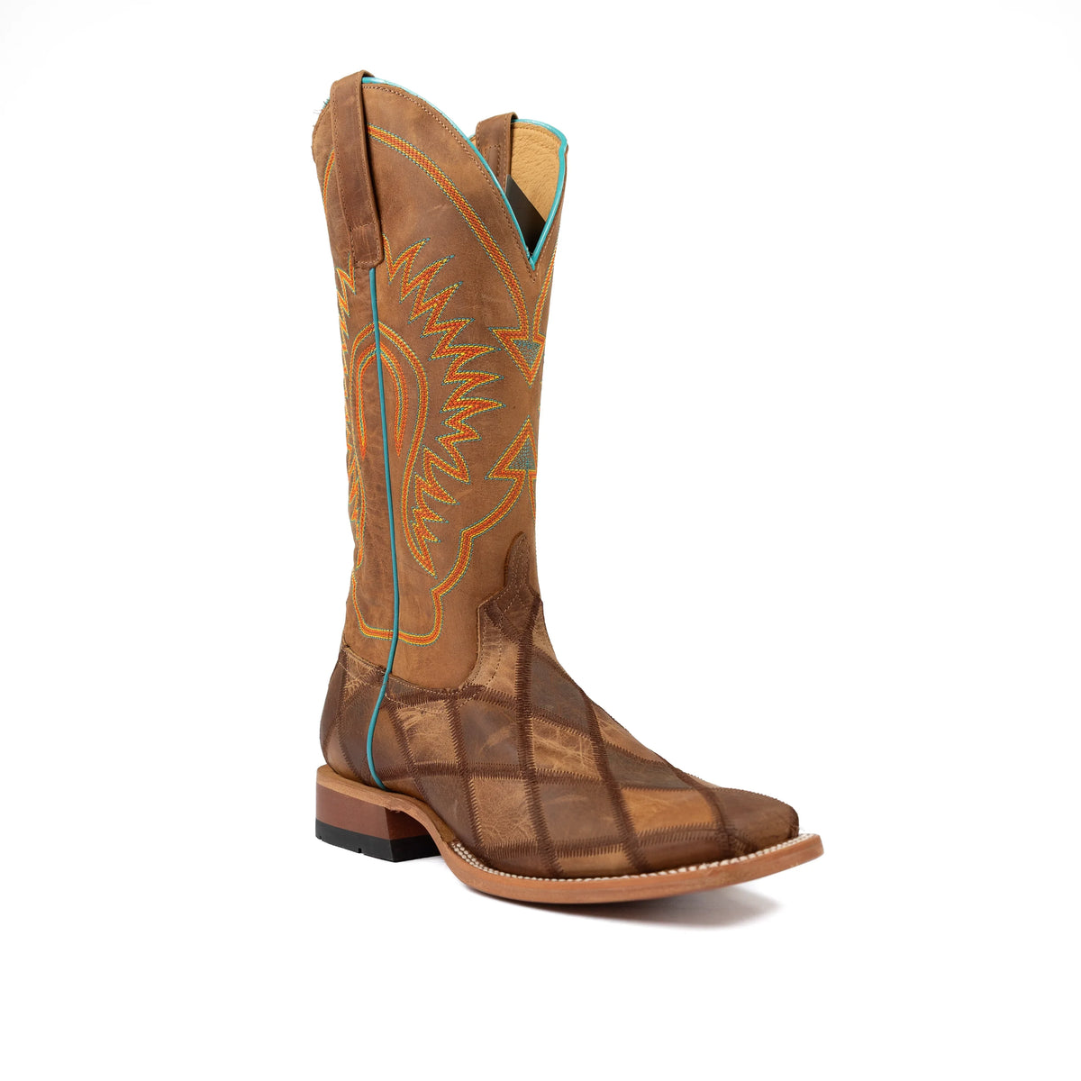 Men's Horse Power Crazy Train Patchwork with 13" Honey Crazyhorse Top HP1053