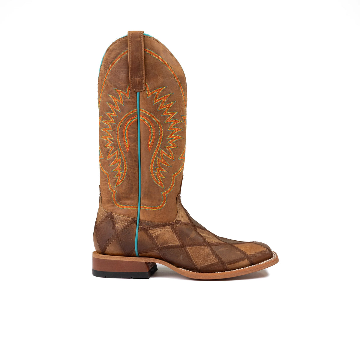 Men's Horse Power Crazy Train Patchwork with 13" Honey Crazyhorse Top HP1053