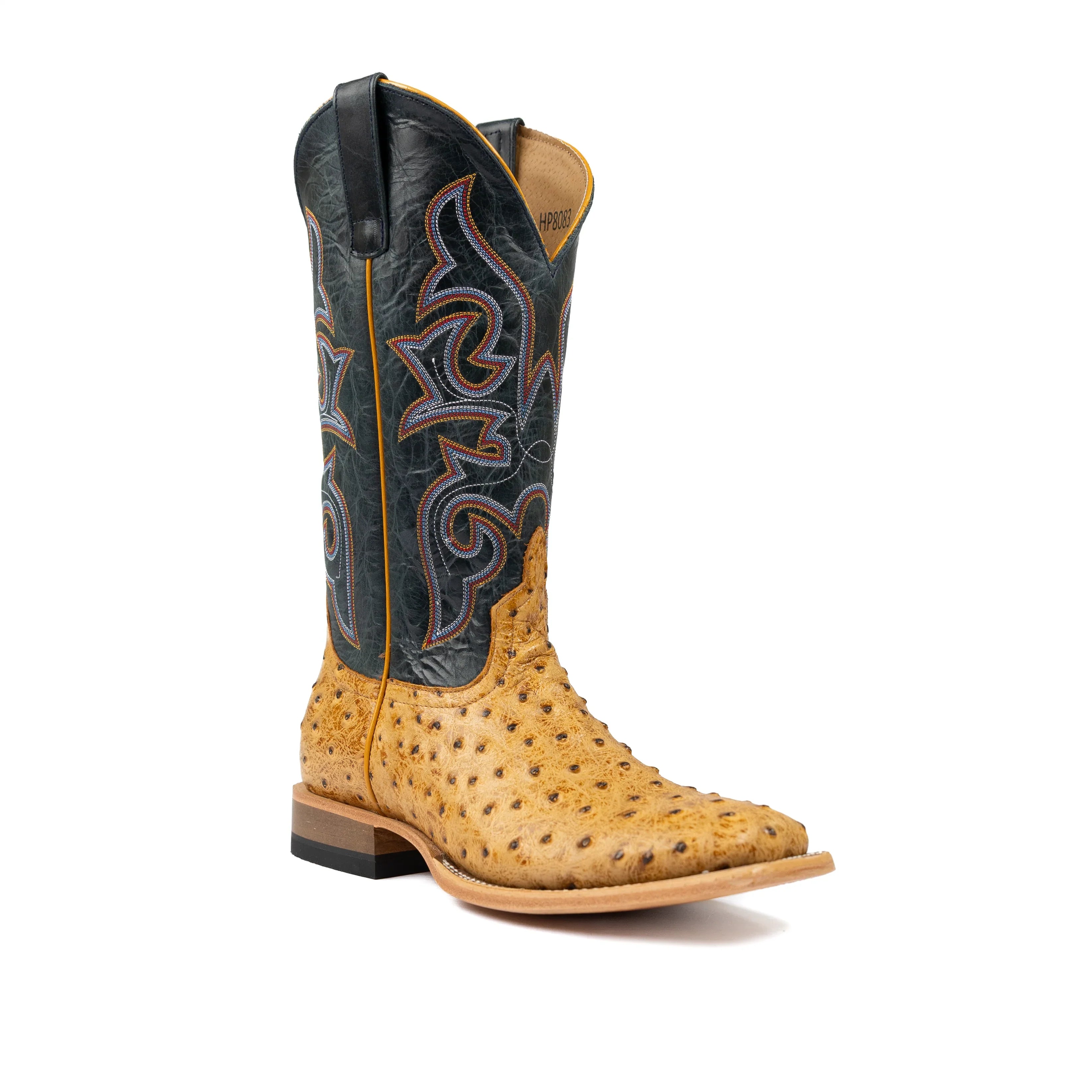 Men's Horse Power Saddle Ranch Ostrich Print with 13" Blue Oklahoma Tops HP8083