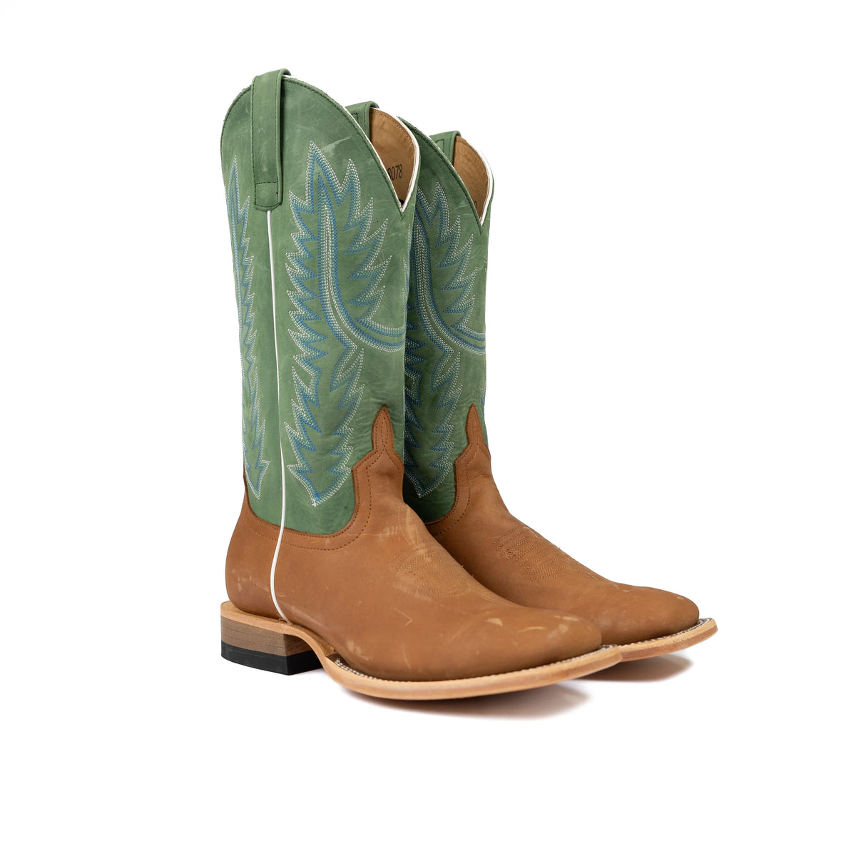 Men's Horse Power Tan Cowhide with 13" Green Cowhide Top HP8078