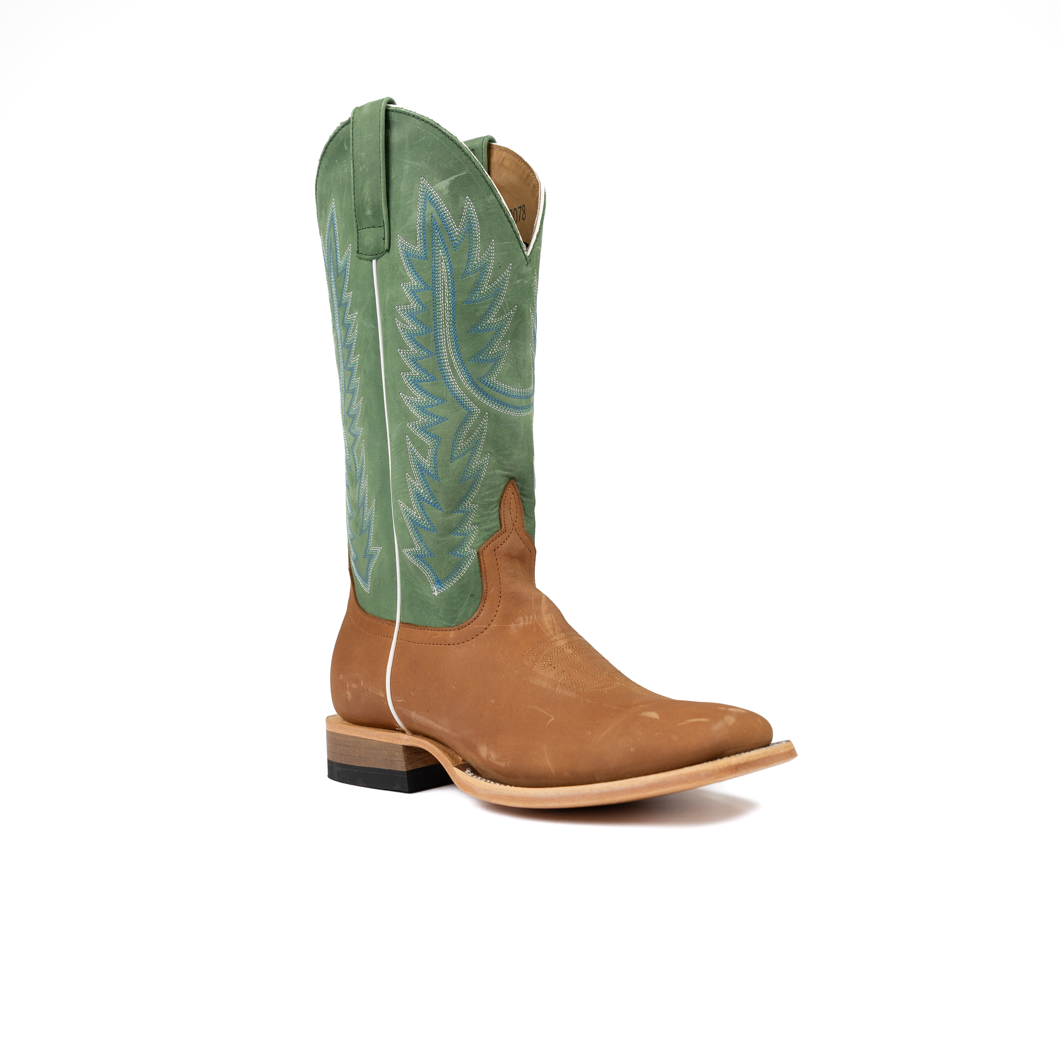 Men's Horse Power Tan Cowhide with 13" Green Cowhide Top HP8078