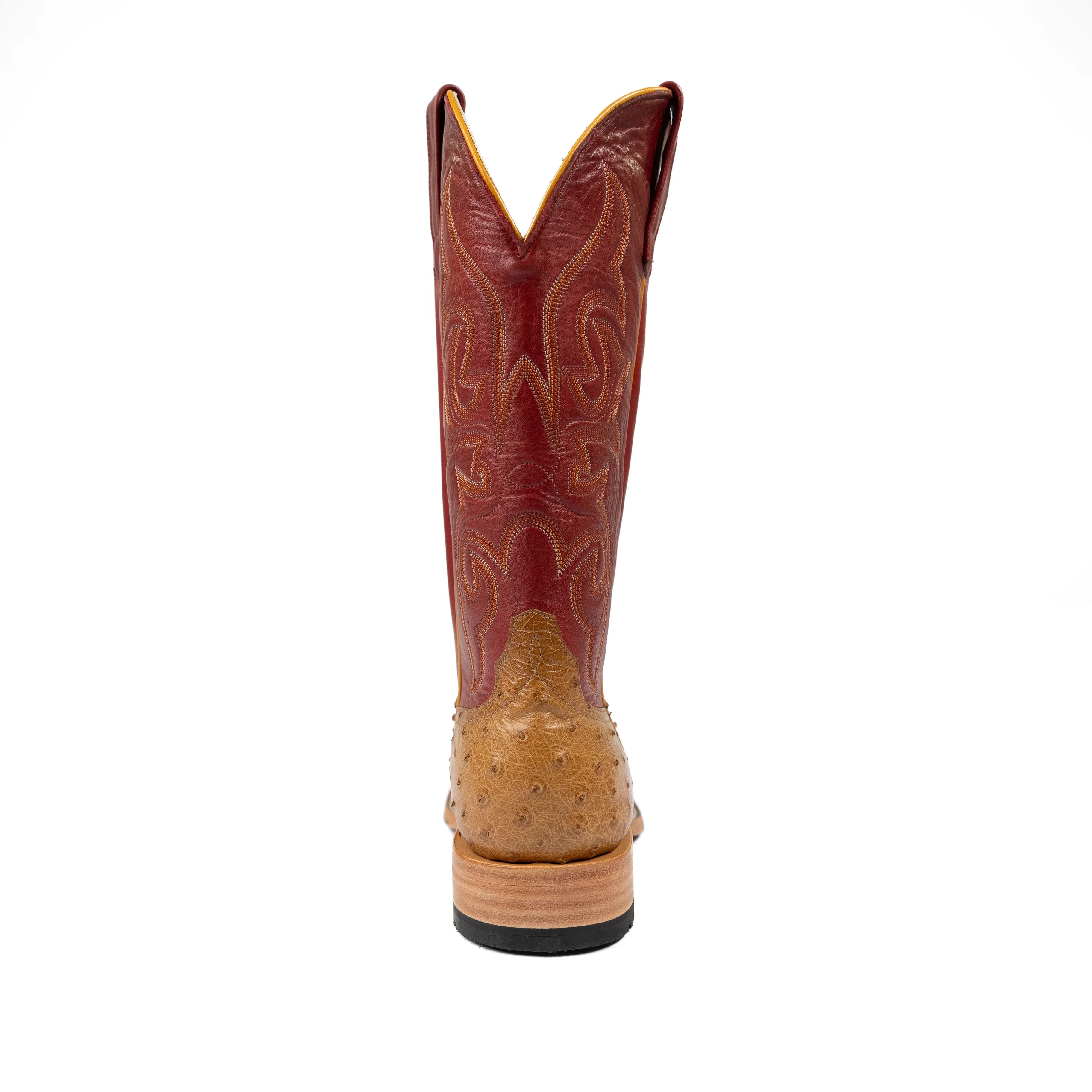 Men's Horse Power Top Hand Antique Saddle Full Quill Ostrich with 13" Red Station Top HP8076