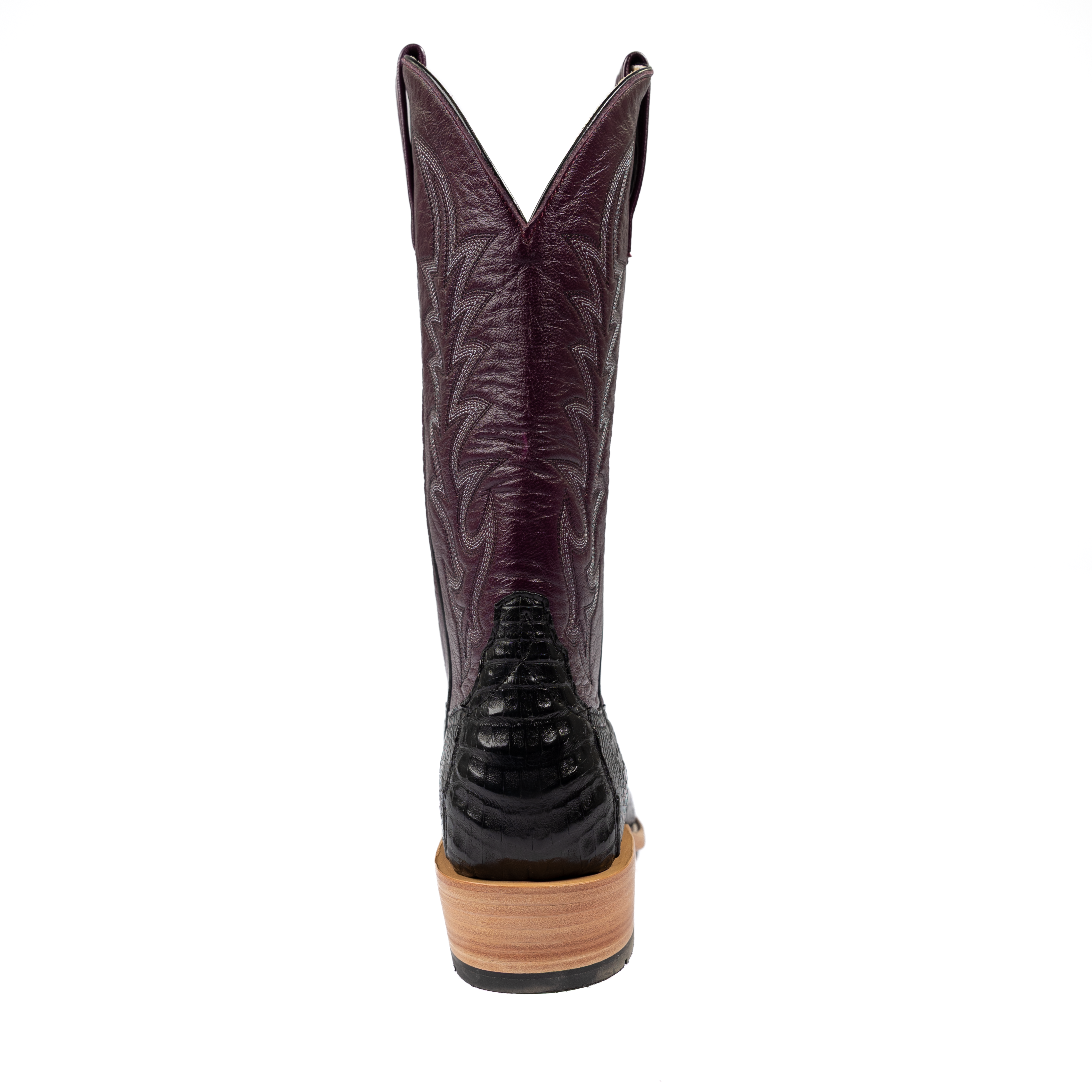 Men's Horse Power Top Hand Black Caiman Belly with 13" Violet Glossy Goat Top HP9513