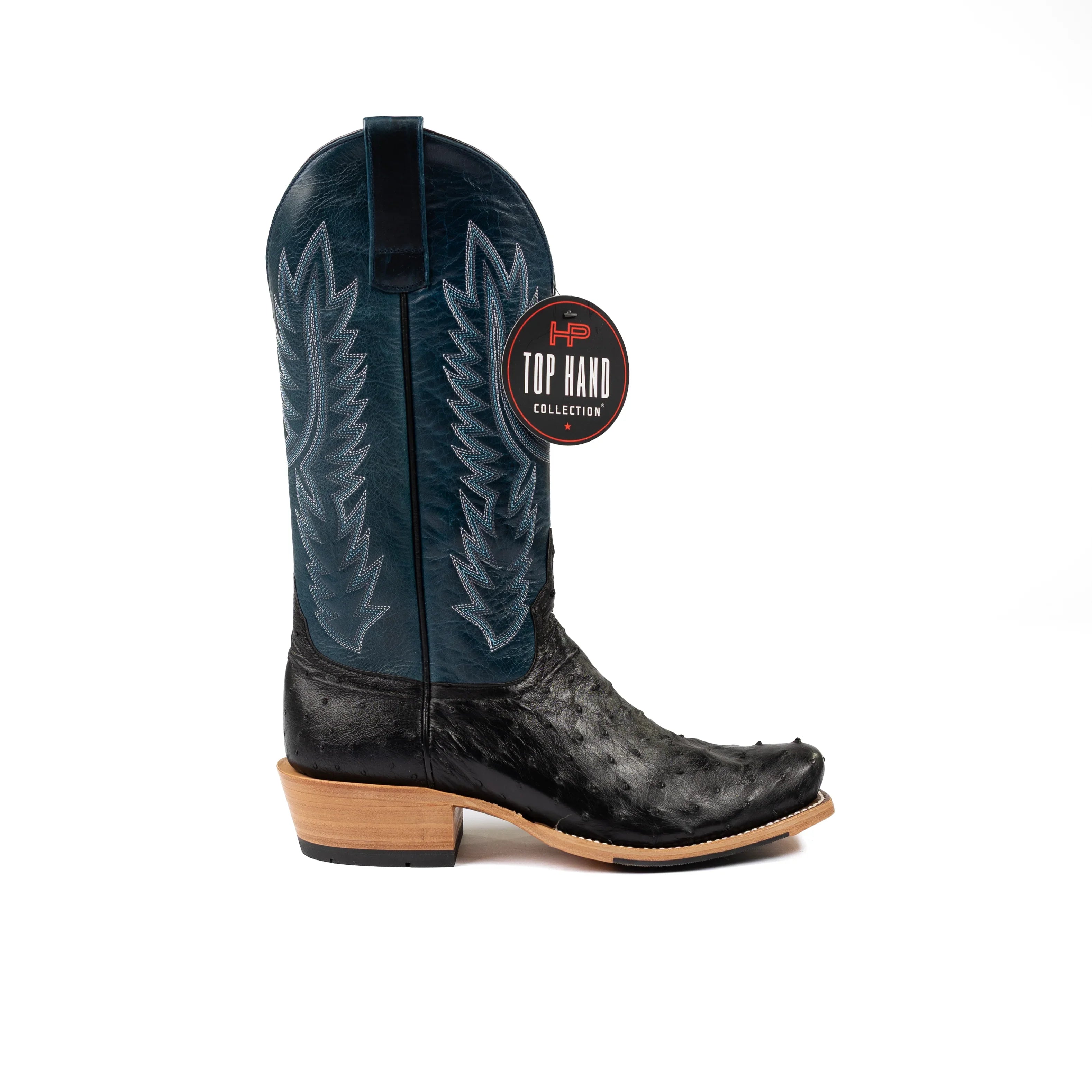 Men's Horse Power Top Hand Black Full Quill Ostrich with 13" Azure New Orleans Tops HP9533