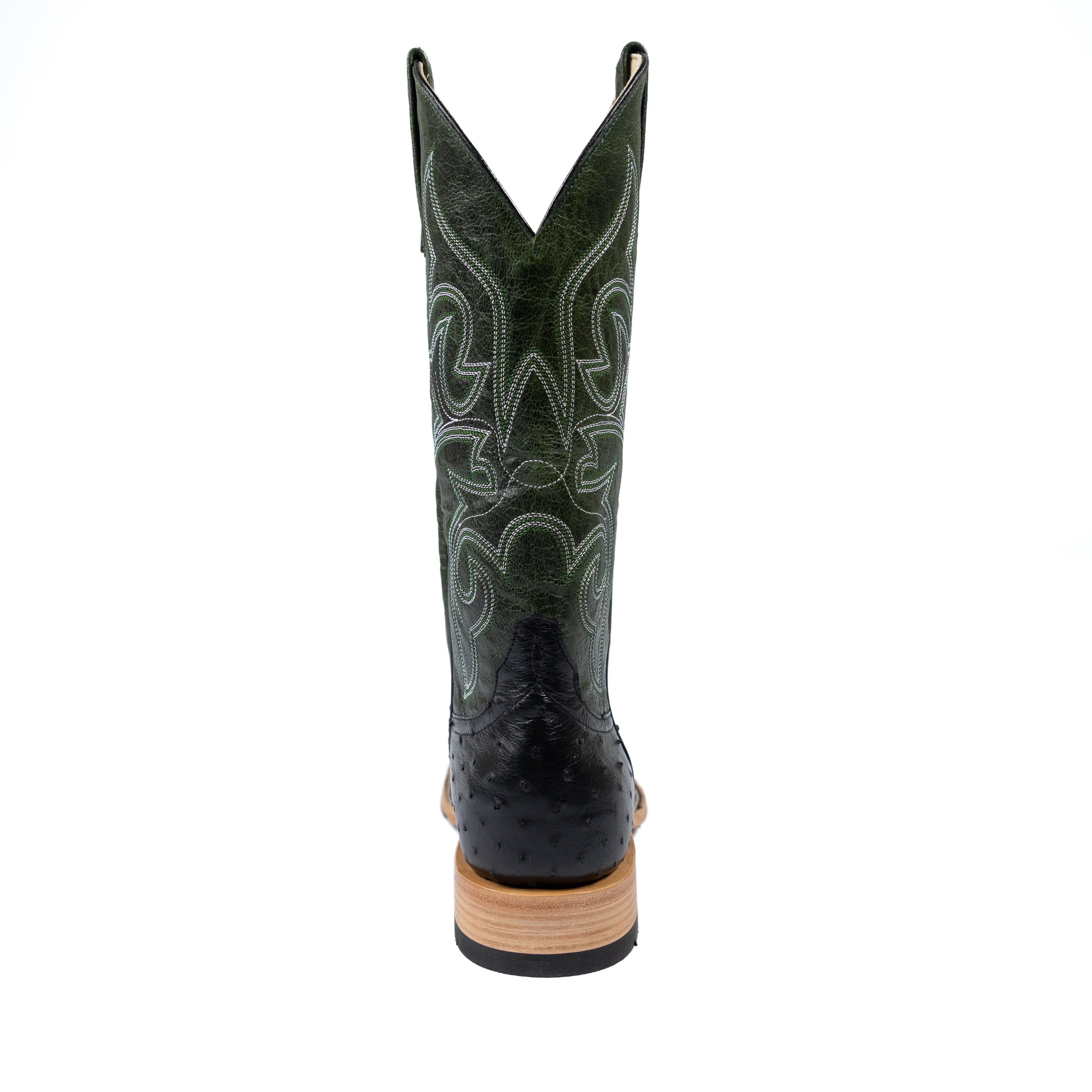 Men's Horse Power Top Hand Black Full Quill Ostrich with 13" Emerald Explosion Top HP8004
